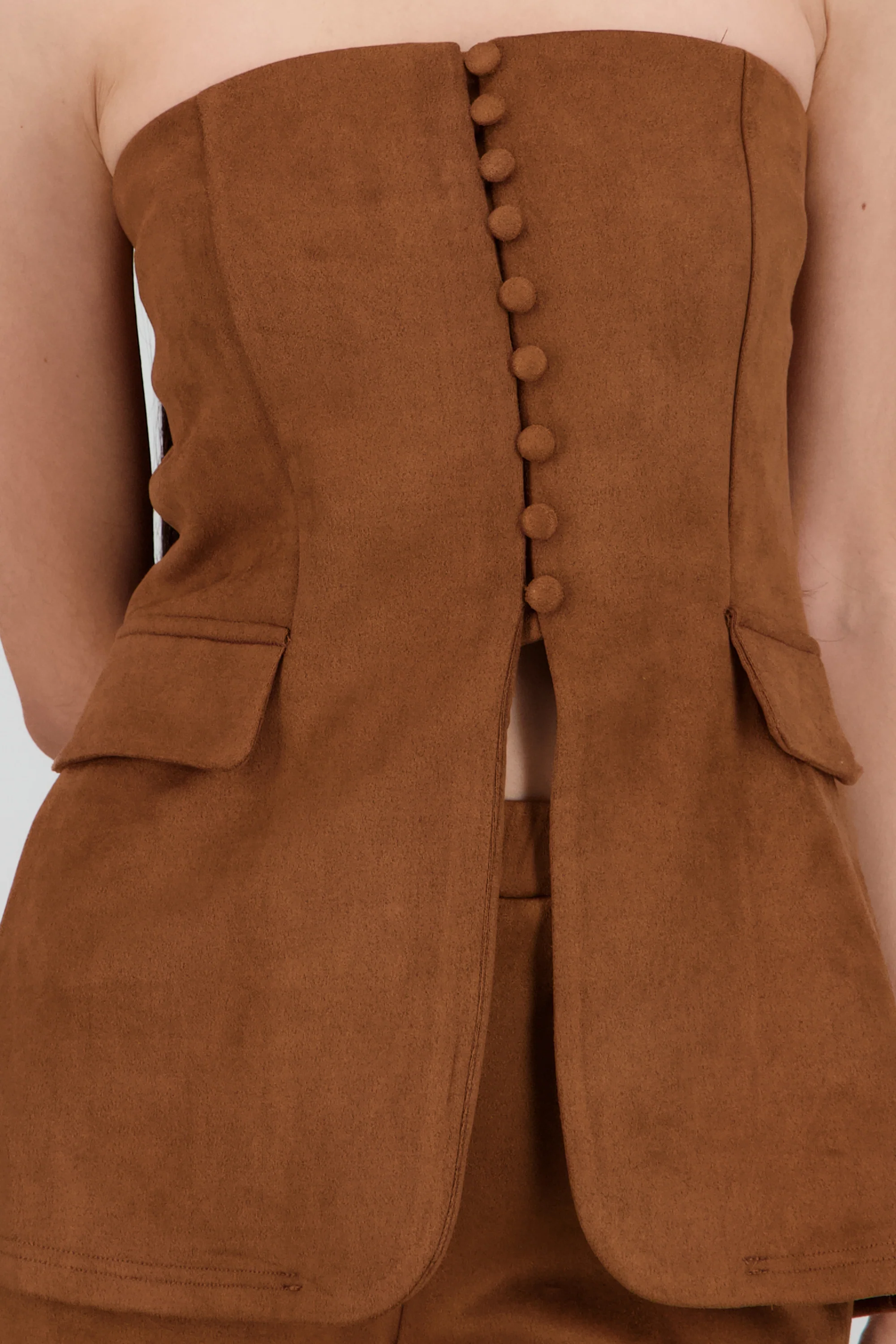 Top strapless suede botones - Image 5