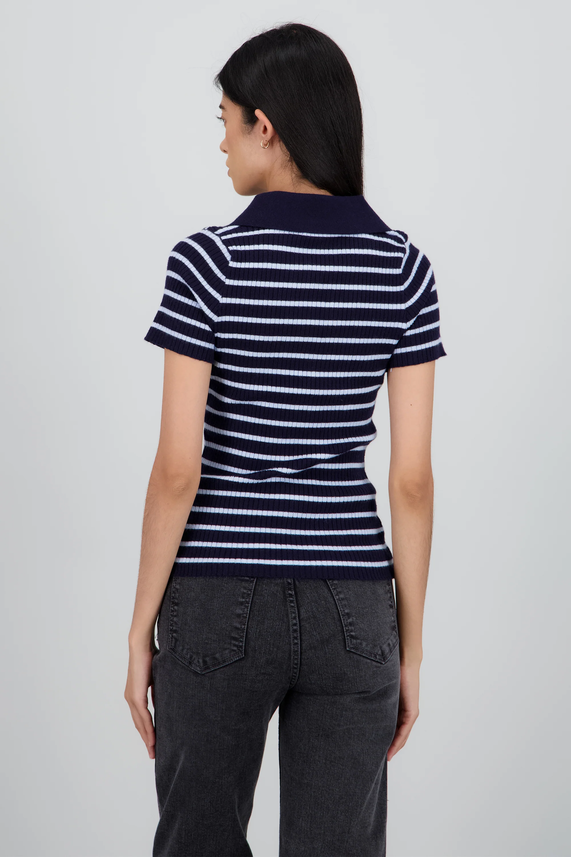 Top tejido polo contraste cuello rayas - Image 4