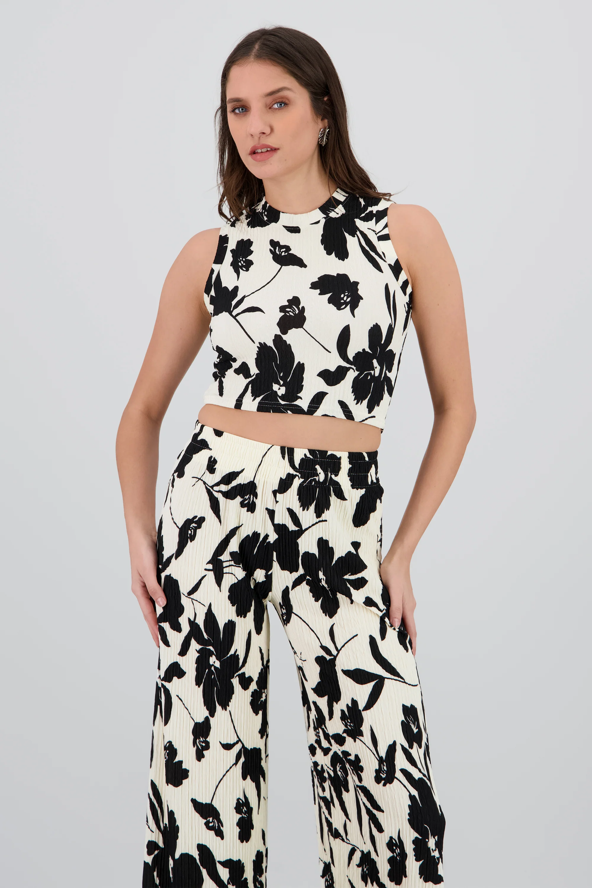 Top textura flores tropicales