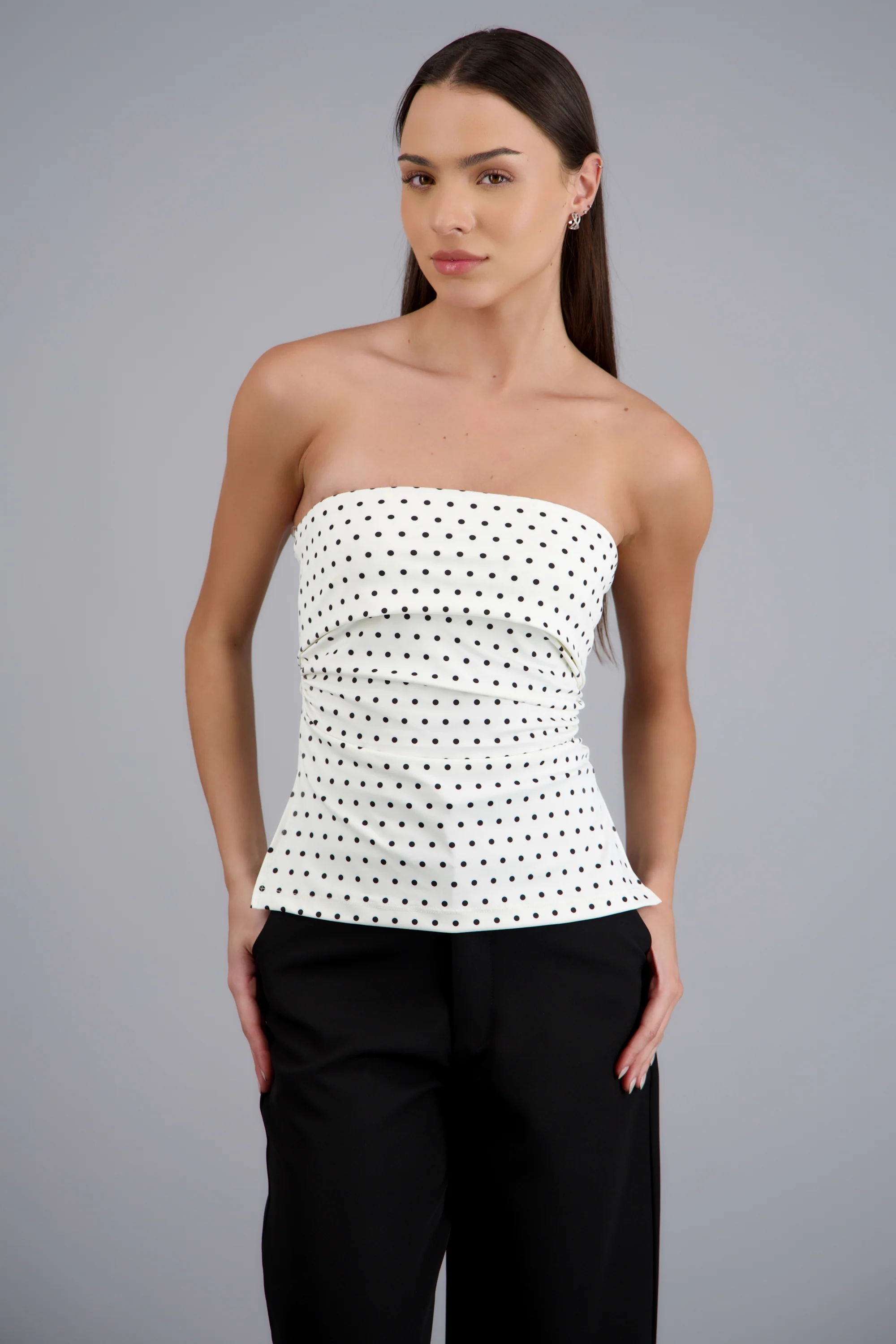 top tubo con dobles escote polka dots - Image 2