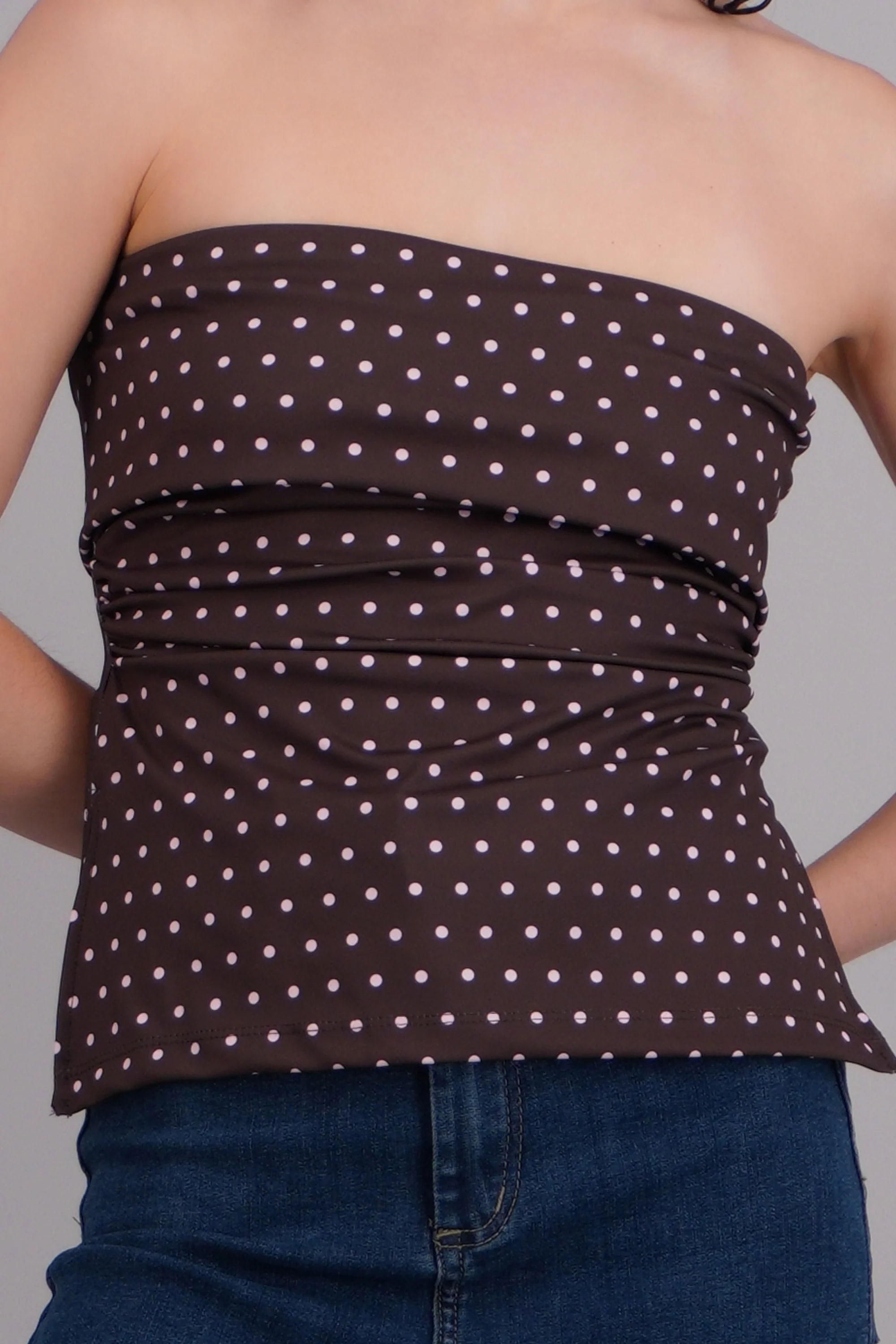 top tubo con dobles escote polka dots - Image 5