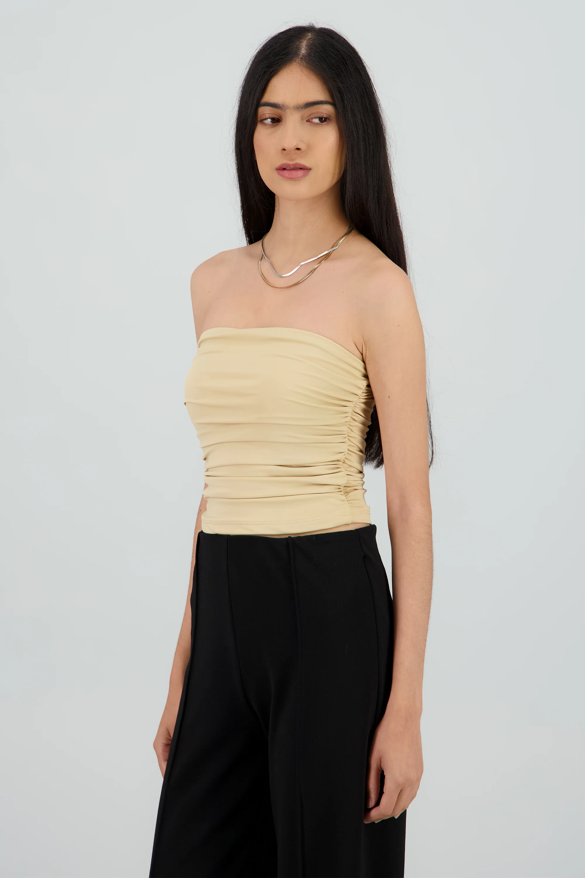 Top tubo strapless drapeado - Image 3
