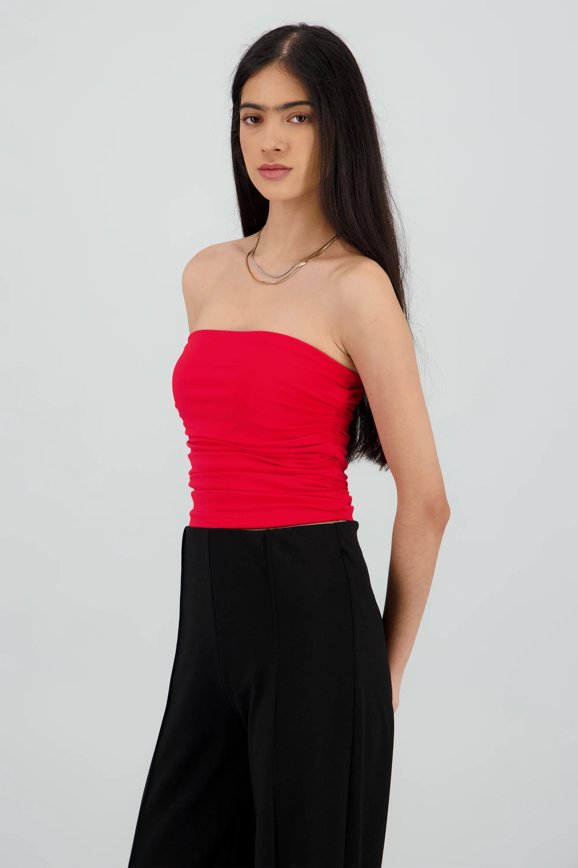 Top tubo strapless drapeado - Image 3