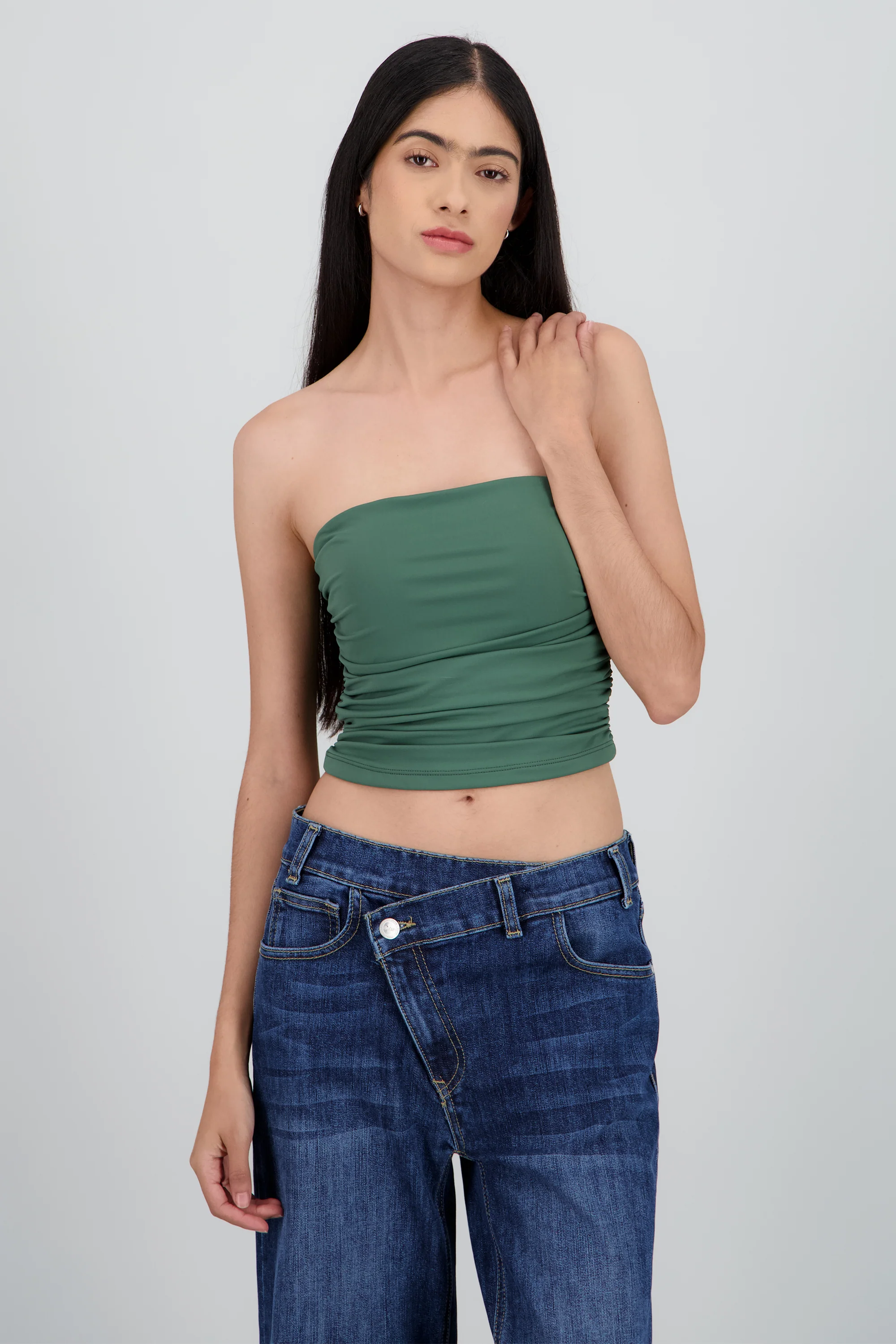 Top tubo strapless drapeado - Image 2