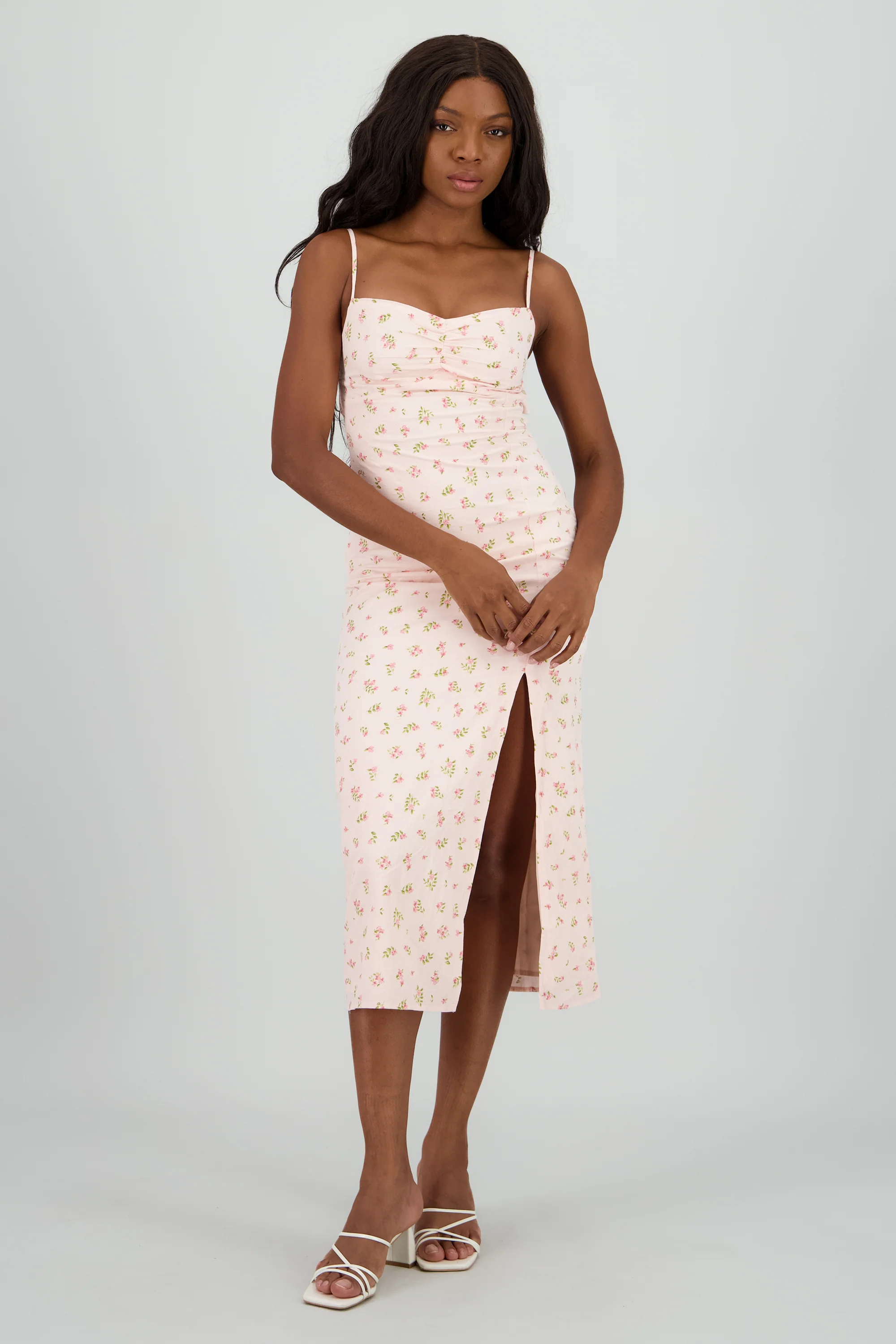 Vestido con detalle y estampado de flores - Image 2