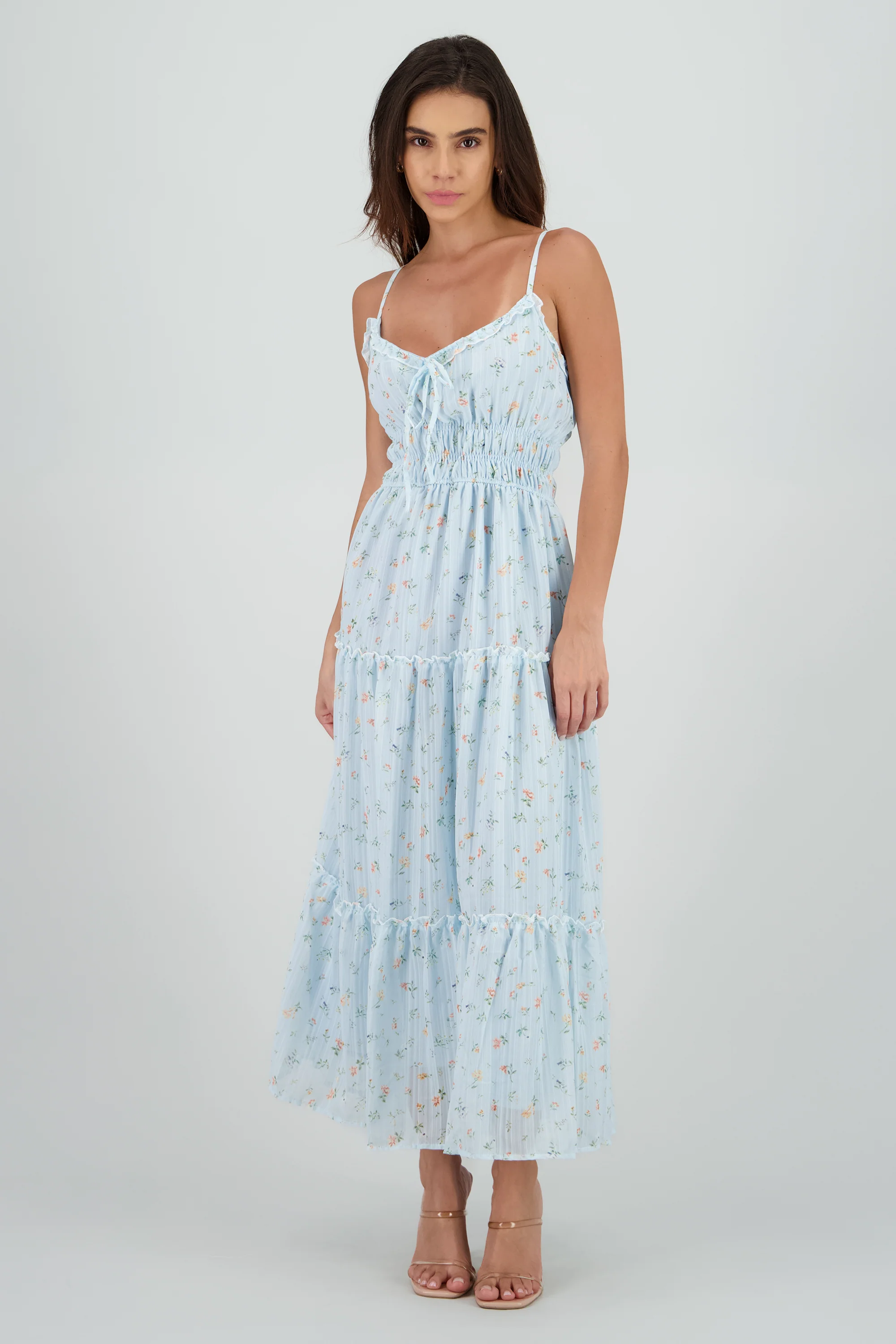 Vestido con tirantes estampado