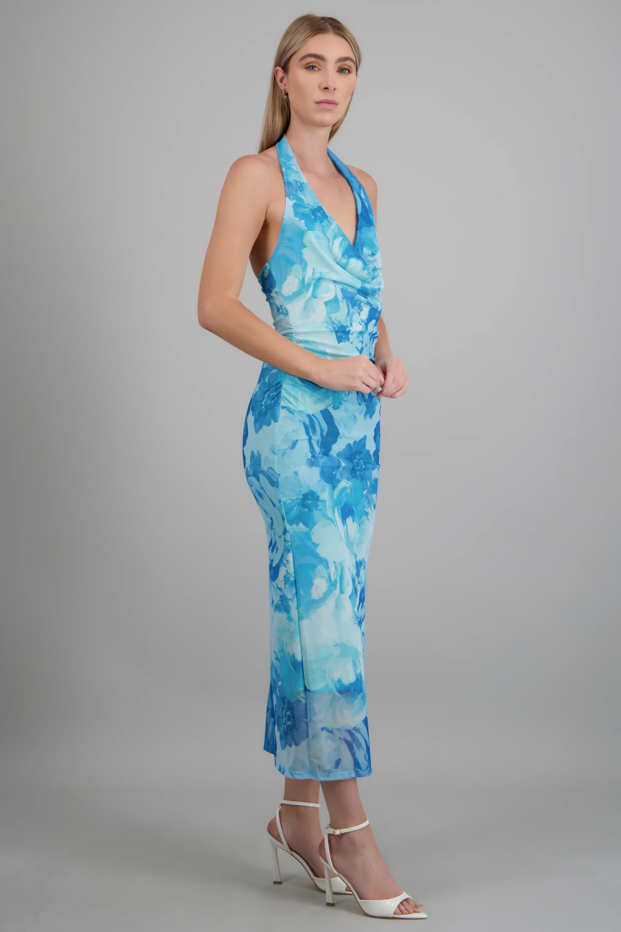 Vestido cuello cascada estampado - Image 2
