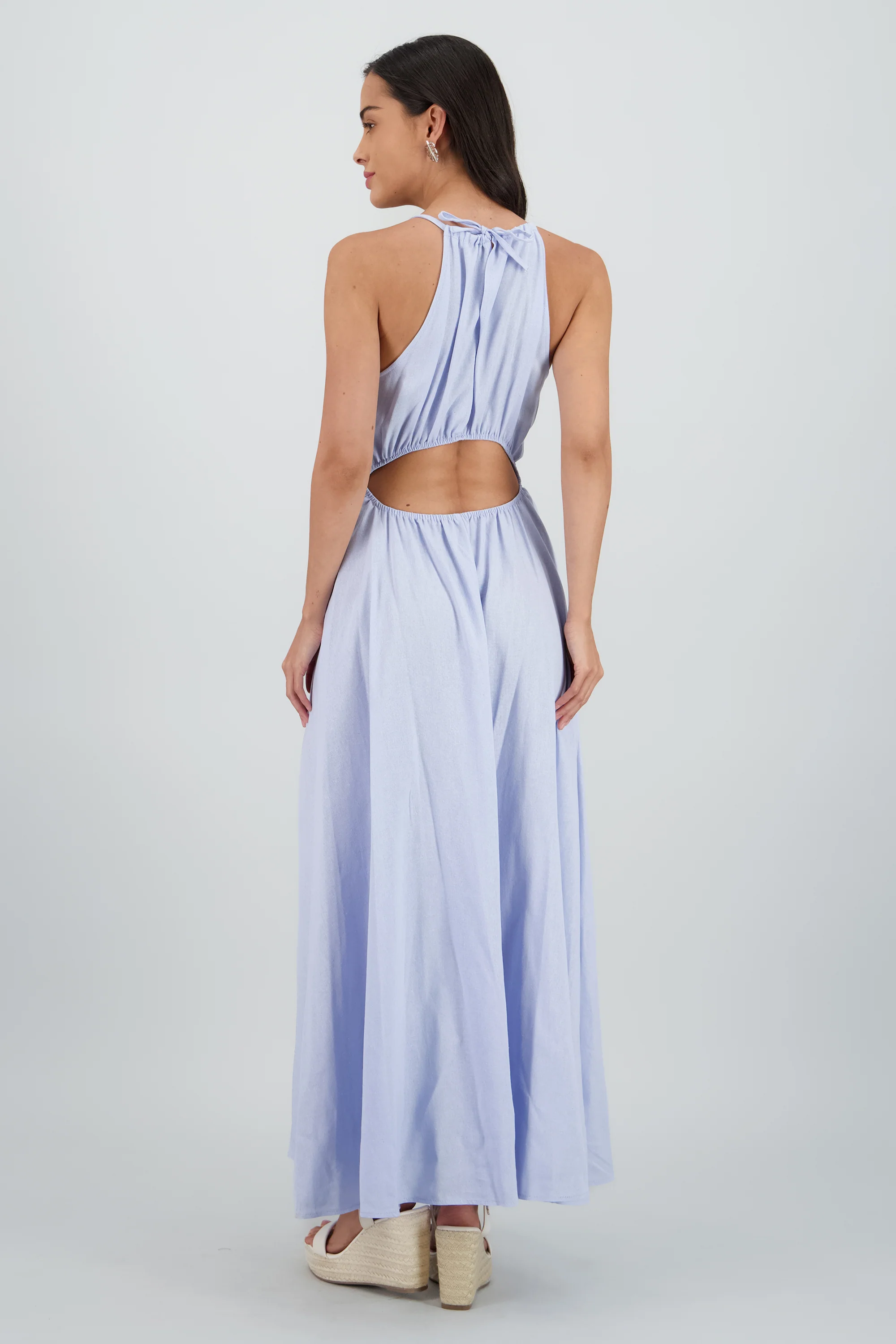 Vestido cut out maxi lino - Image 4