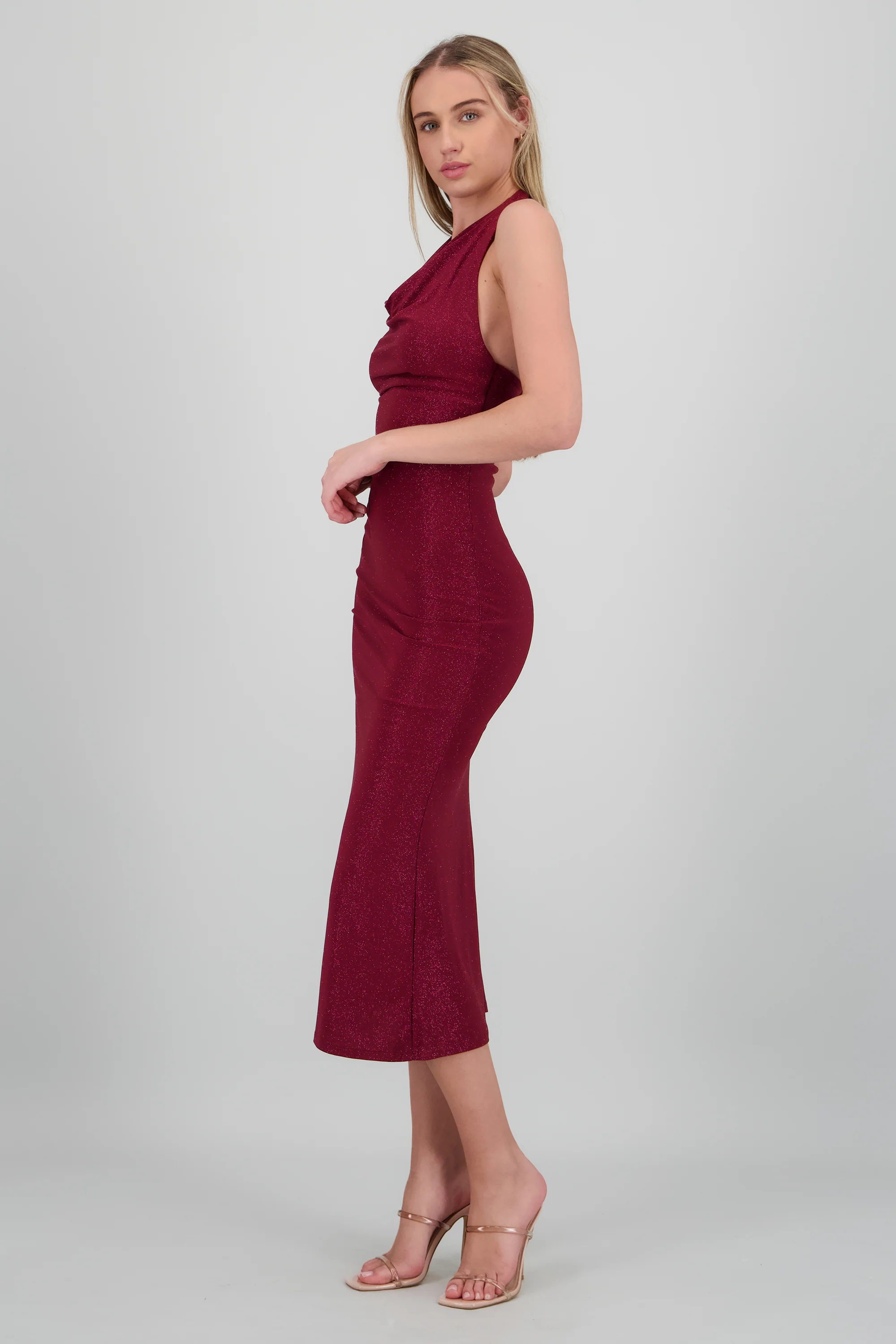 Vestido de brillos maxi halter - Image 3