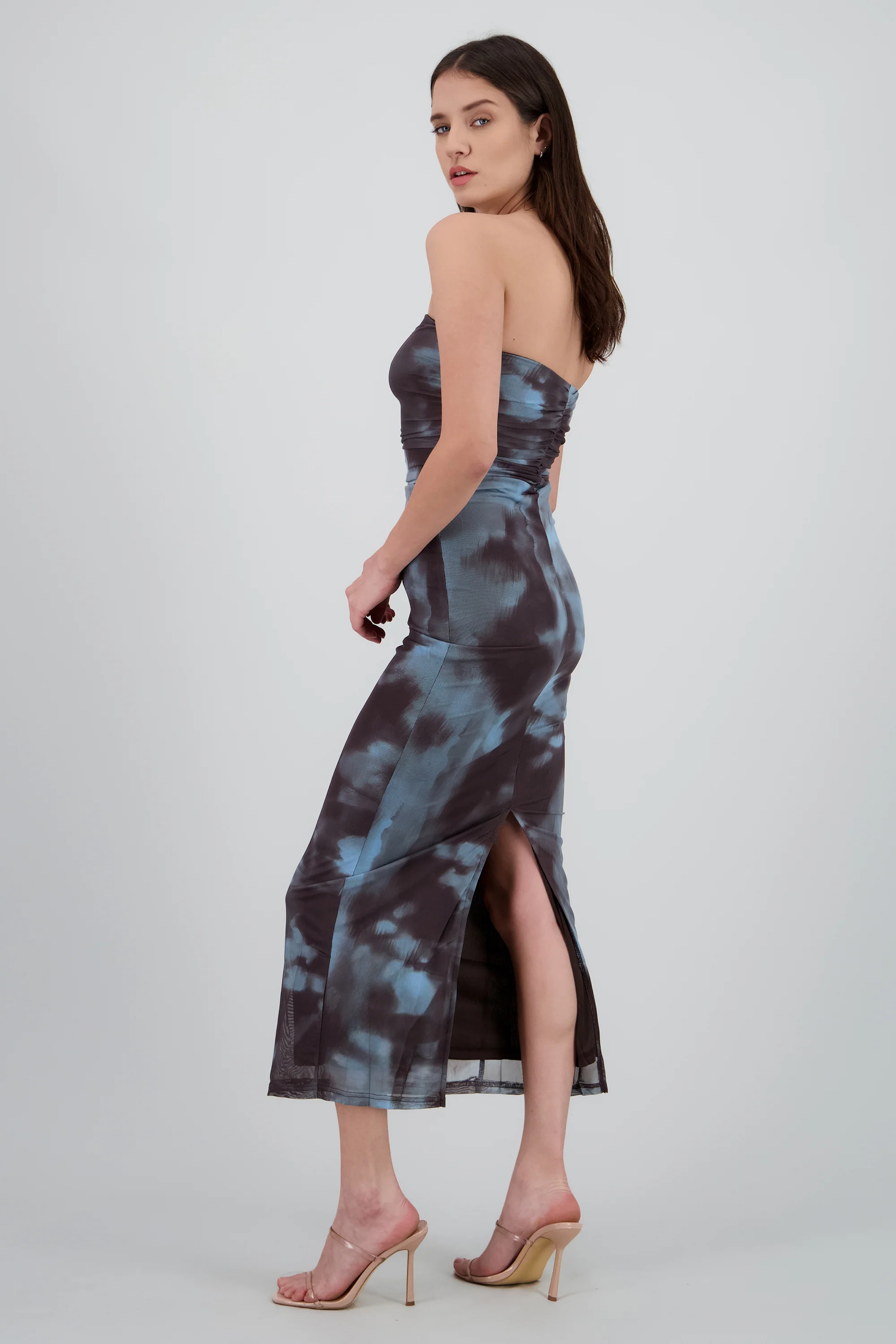 Vestido degradado de mesh strapless - Image 3