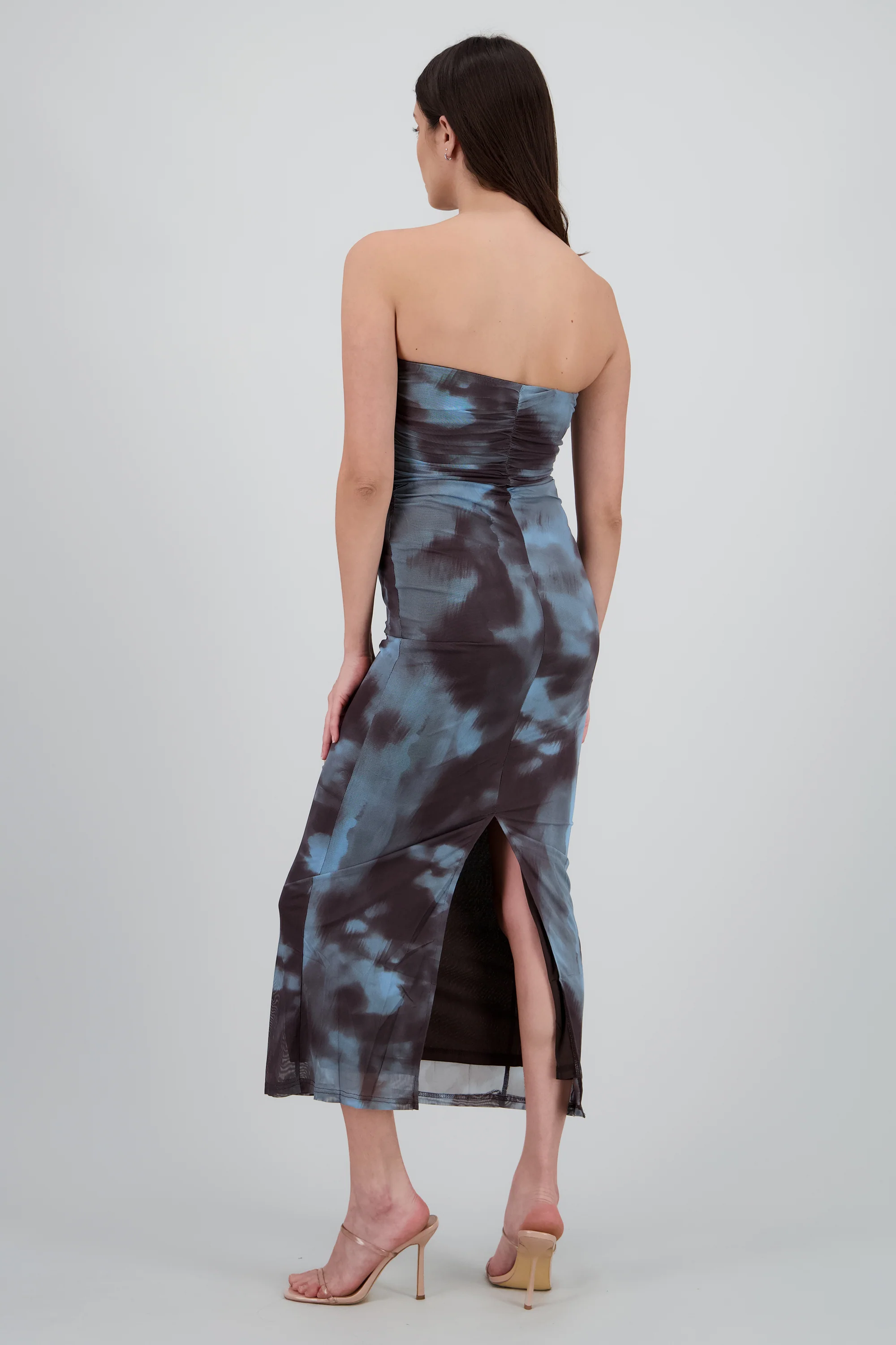 Vestido degradado de mesh strapless - Image 4