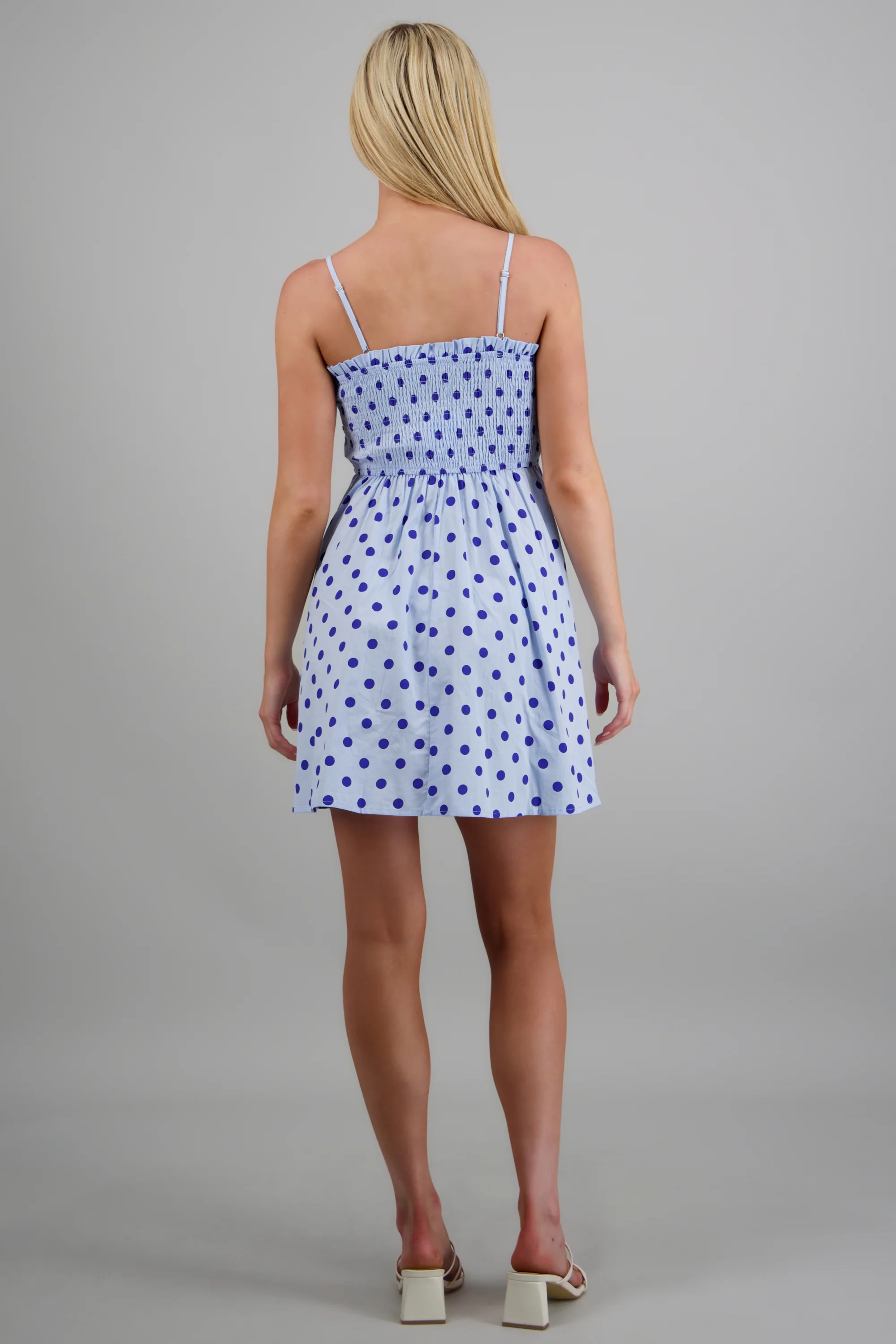 Vestido detalle smock con polka dots - Image 4