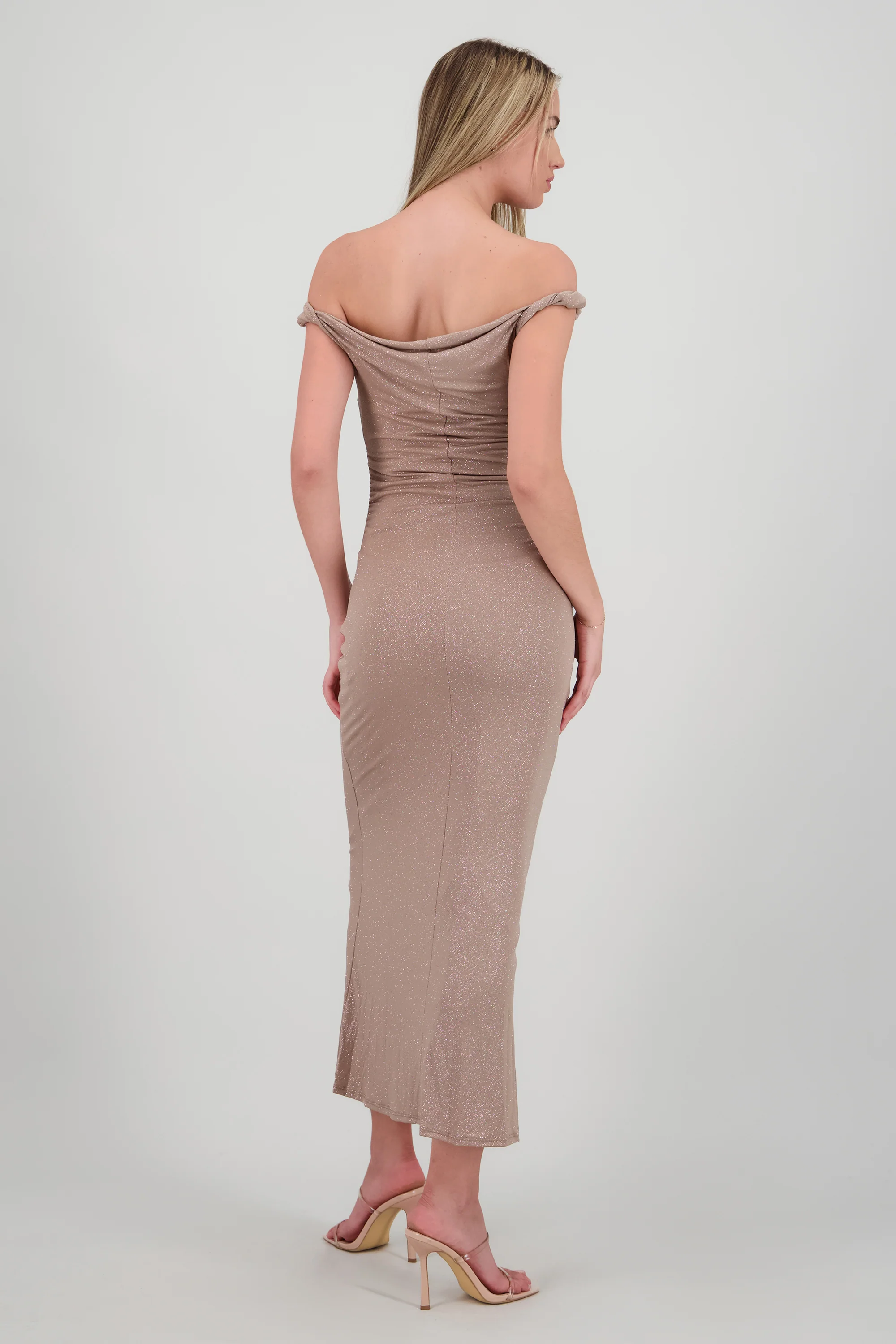 Vestido drapeado brillos - Image 4