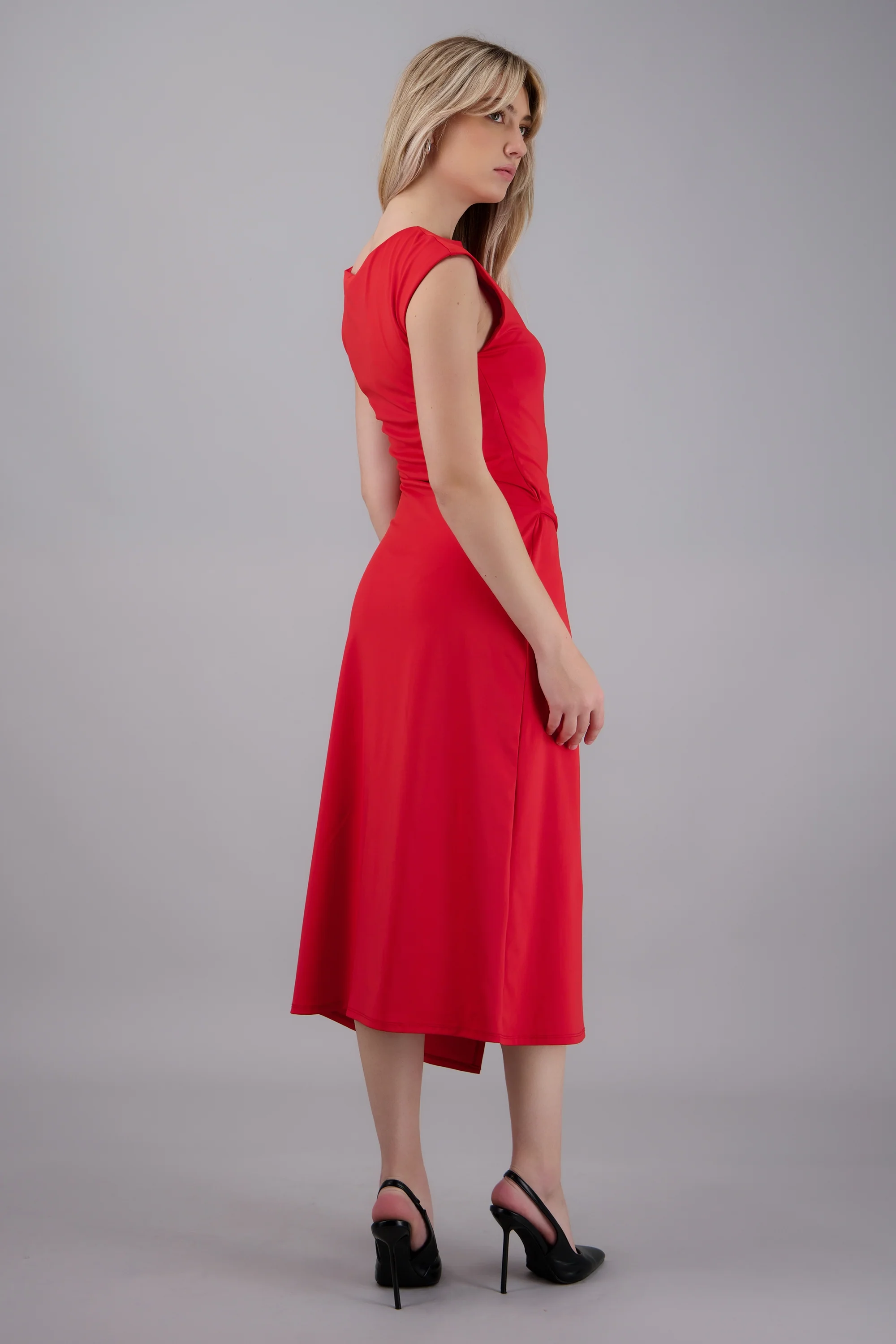 Vestido drapeado detalle aro - Image 4
