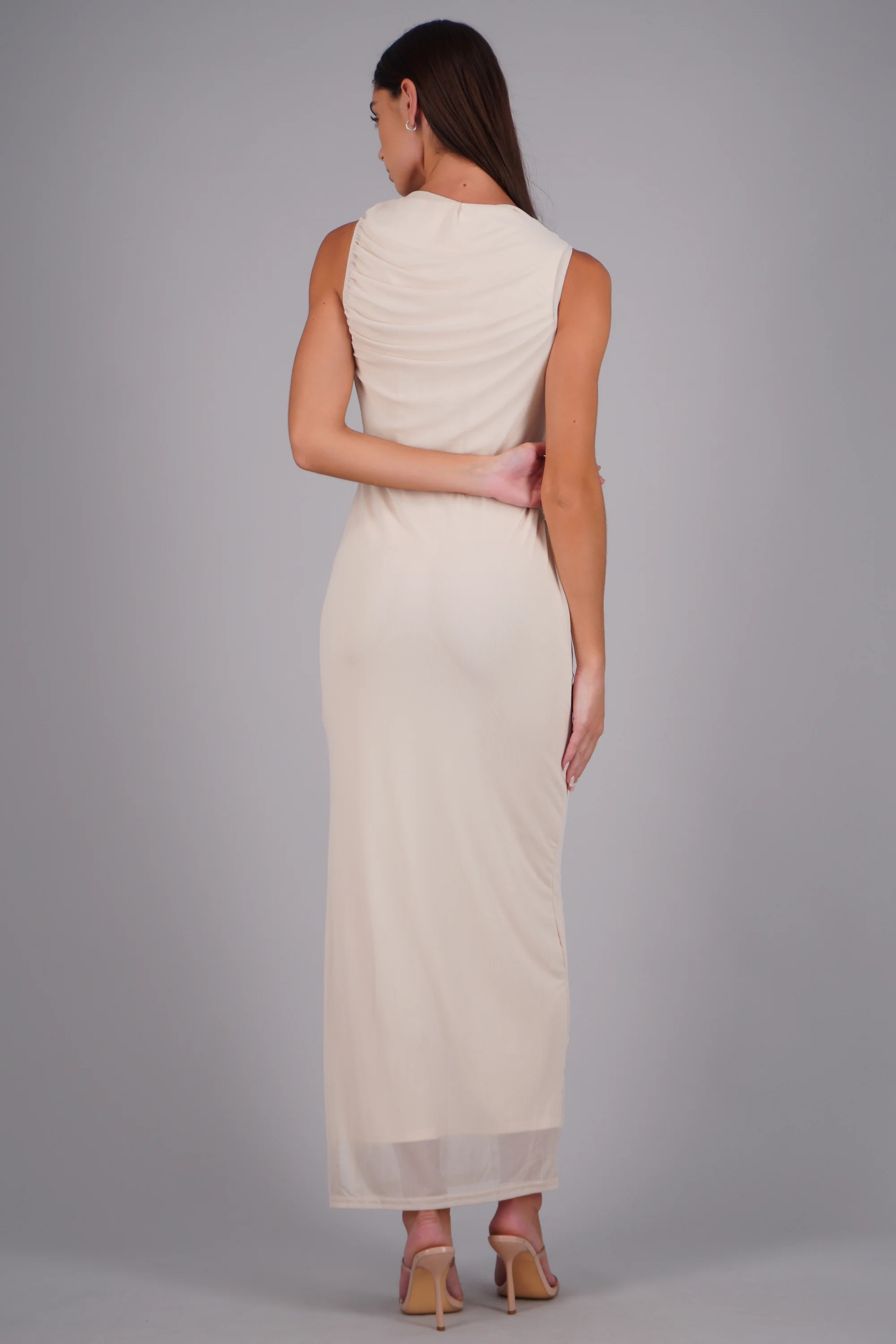 Vestido drapeado mesh - Image 4