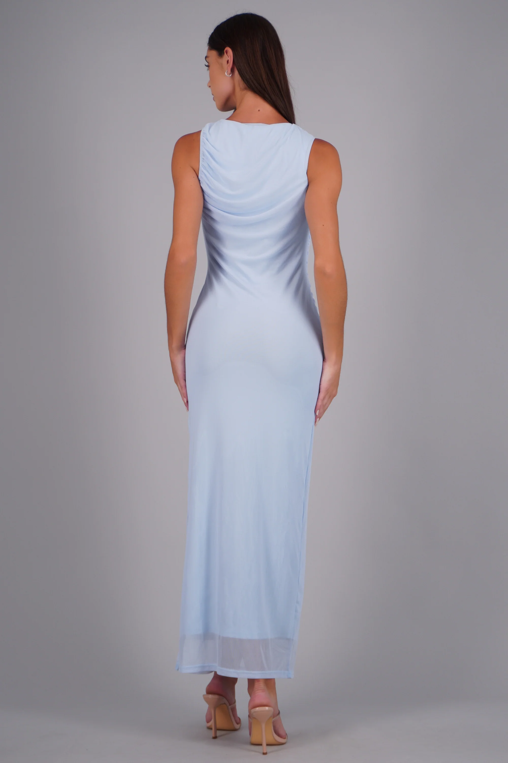 Vestido drapeado mesh - Image 4
