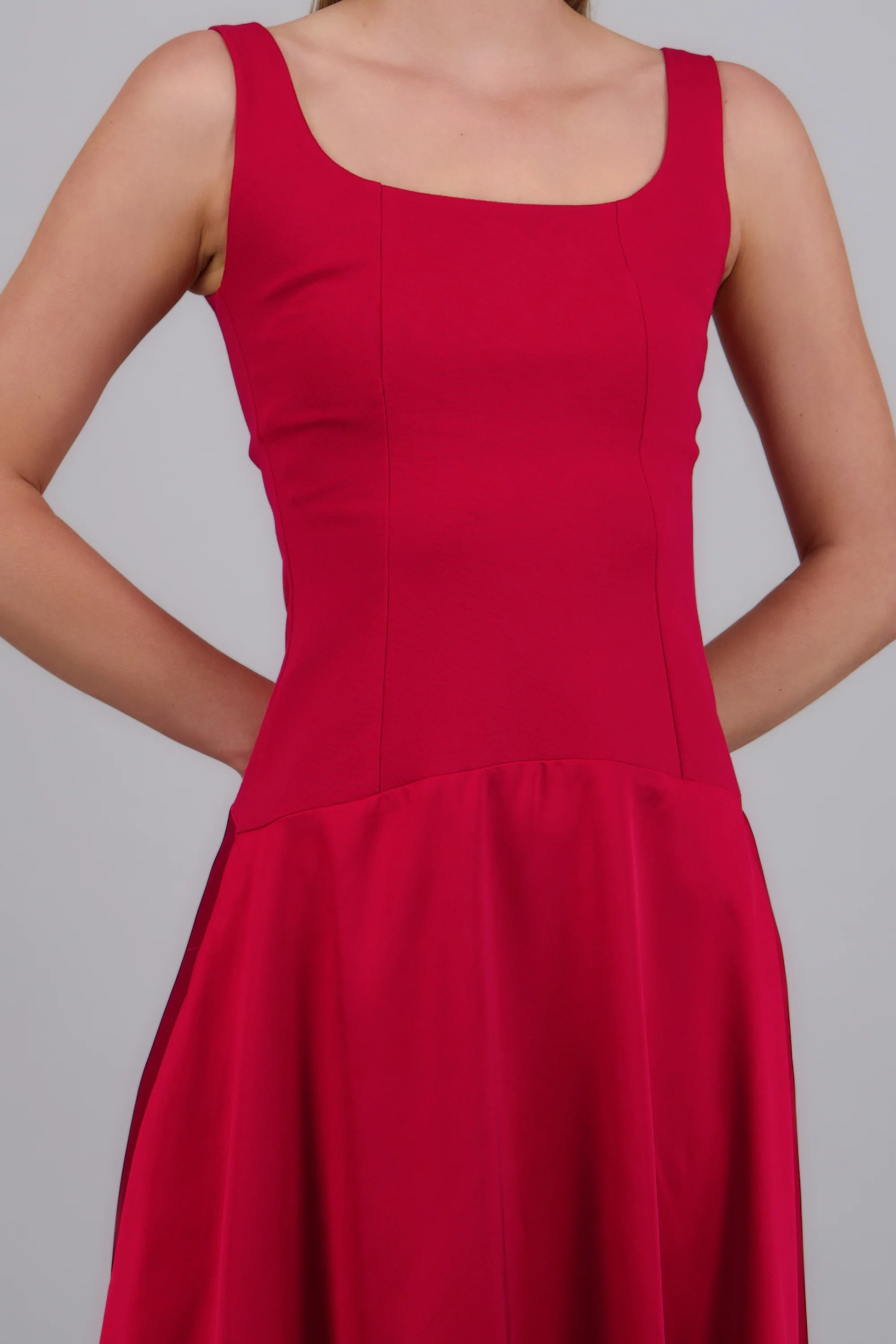 Vestido drop waisted falda satin - Image 5