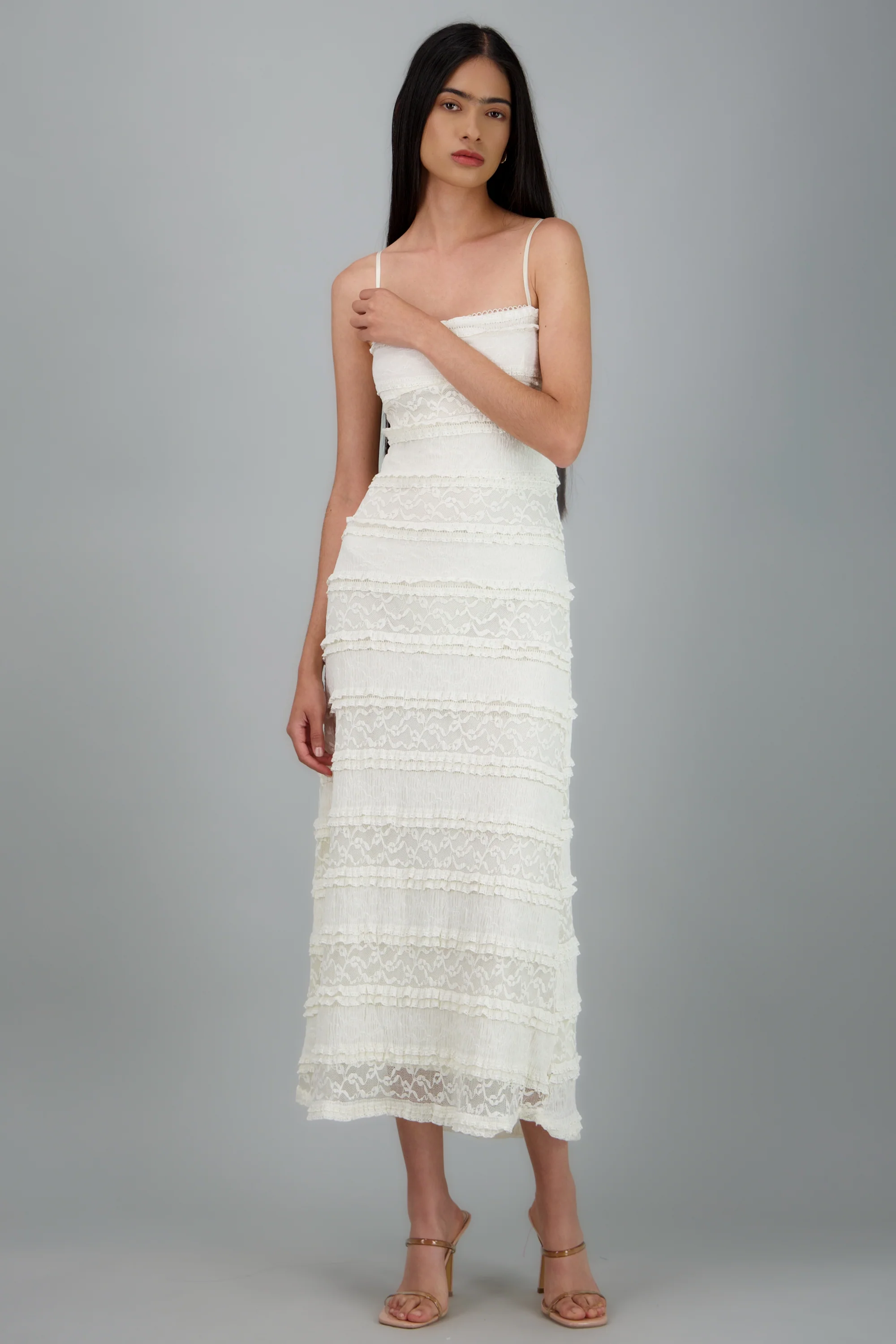 Vestido encaje maxi bodycon