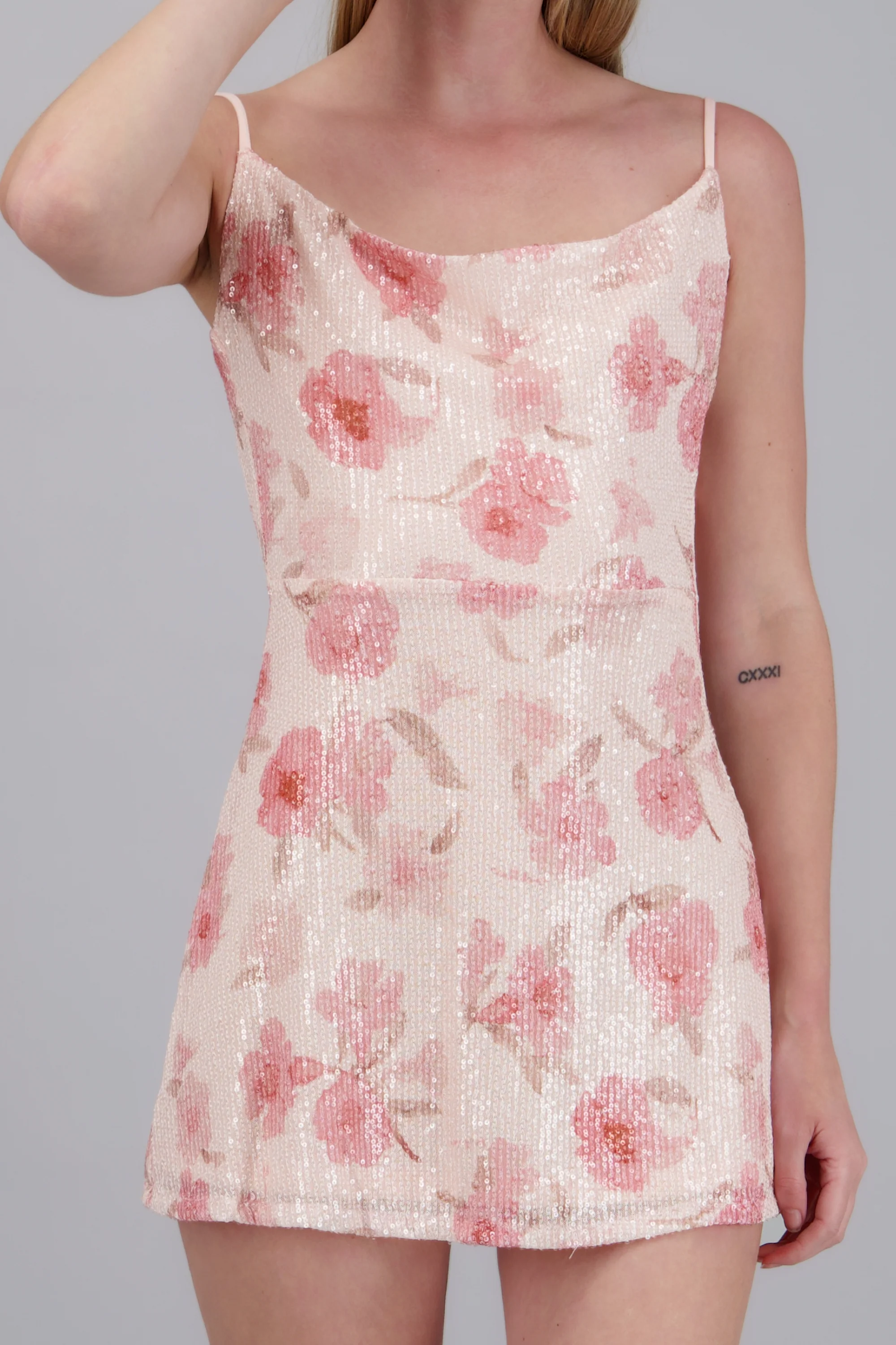 Vestido estampado de flores con lentejuelas - Image 5