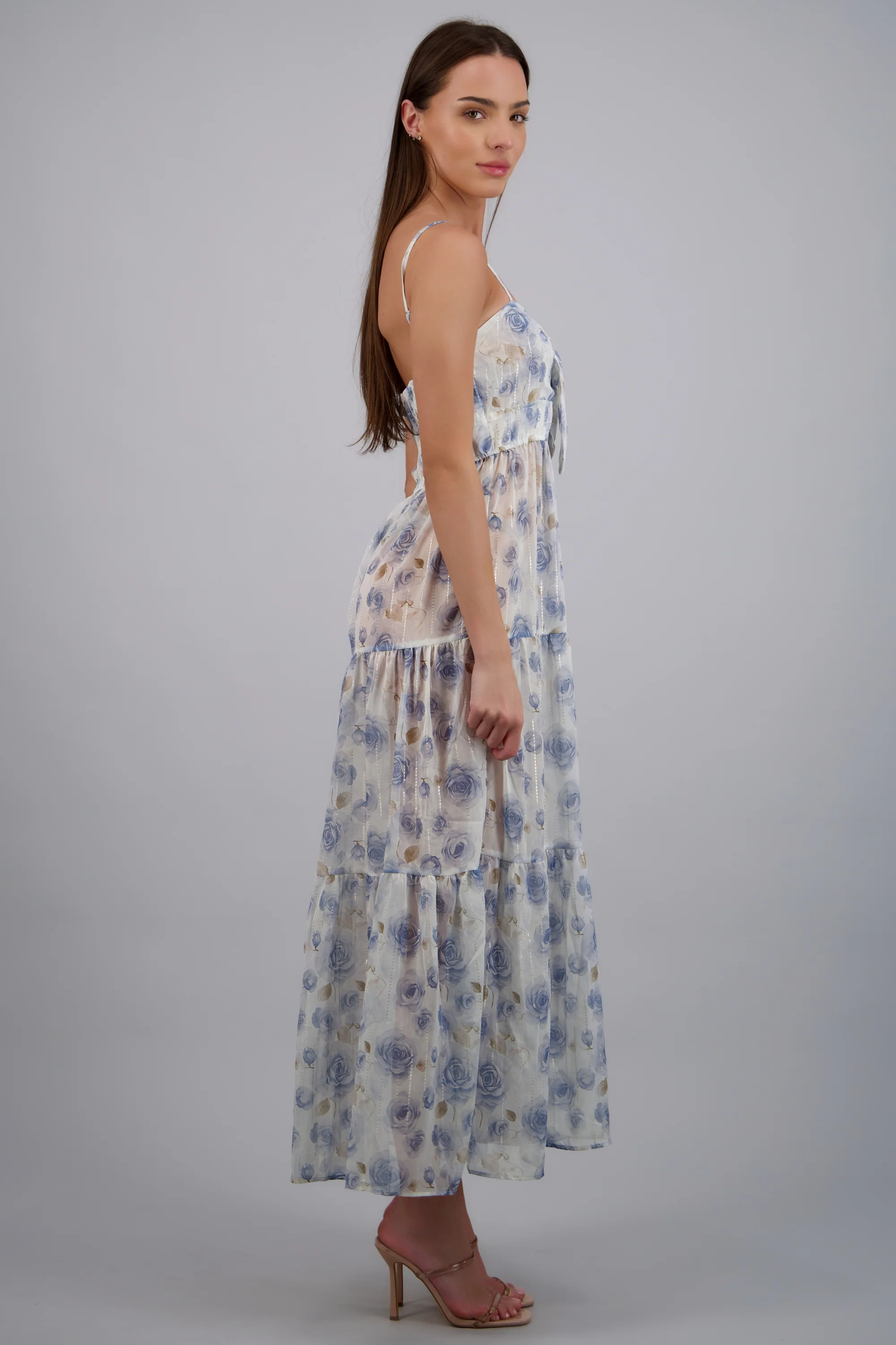 Vestido estampado flores lurex - Image 2