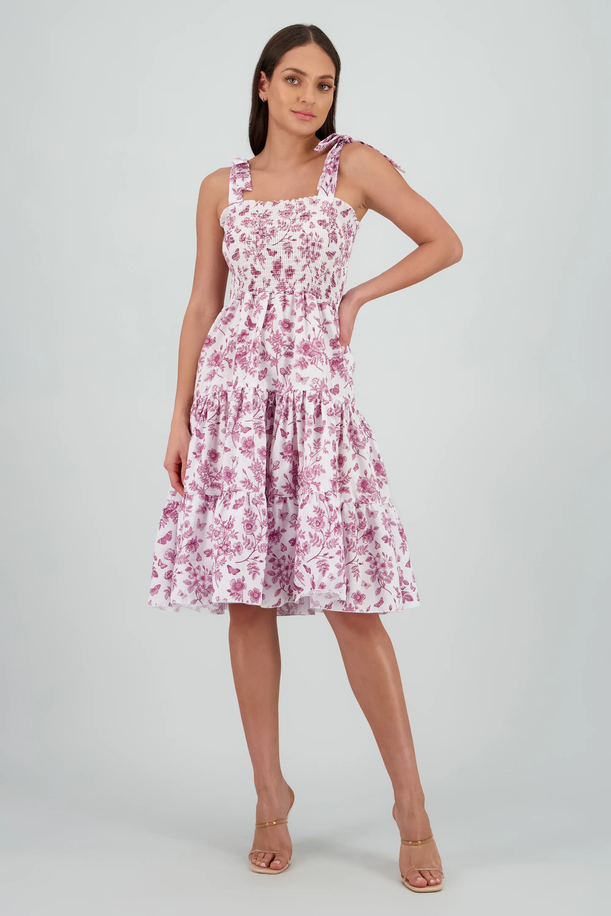 Vestido estampado flores olanes