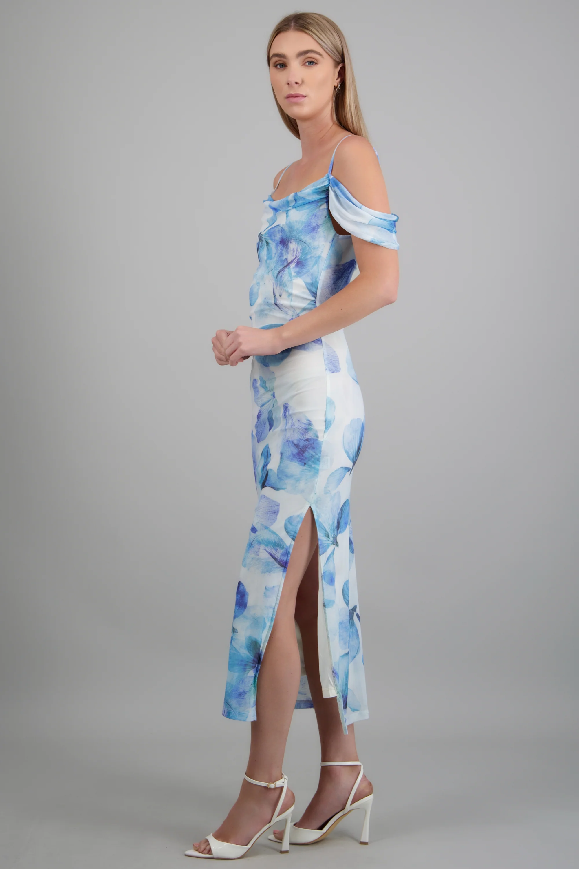 Vestido flores detalle tirante hombro - Image 2