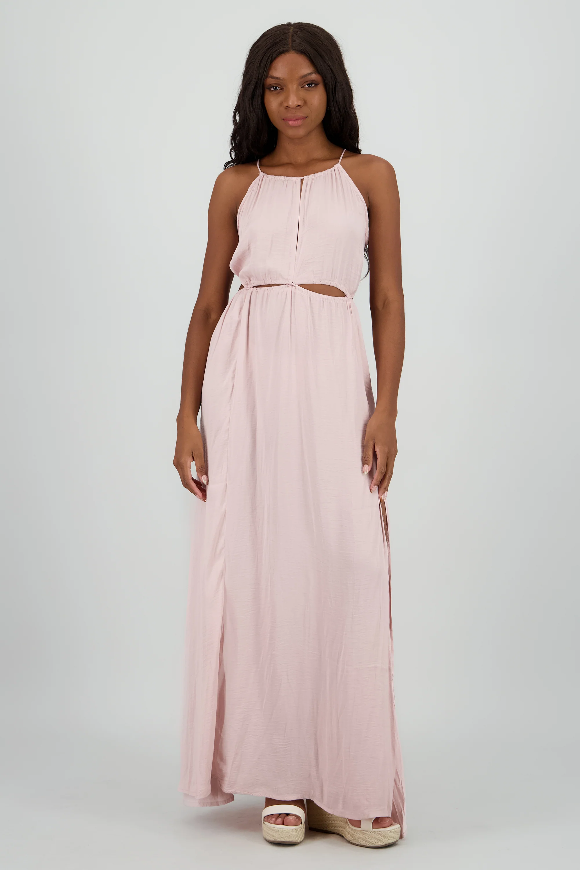 Vestido halter cut outs