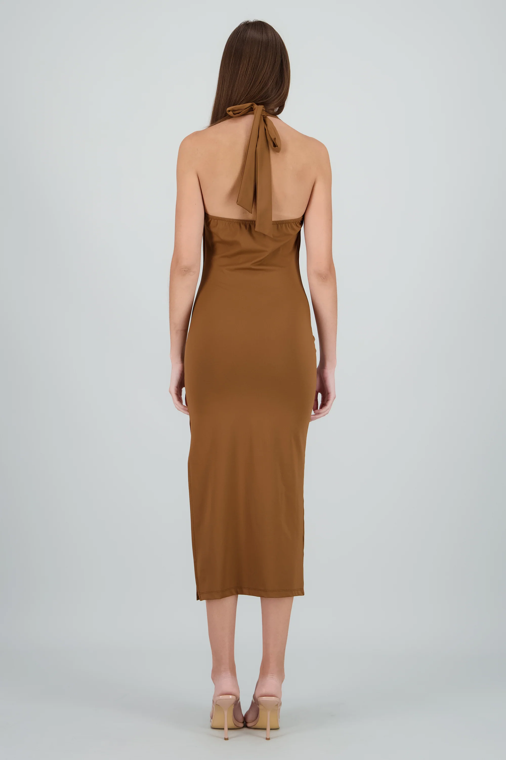 Vestido halter escote cascada - Image 4