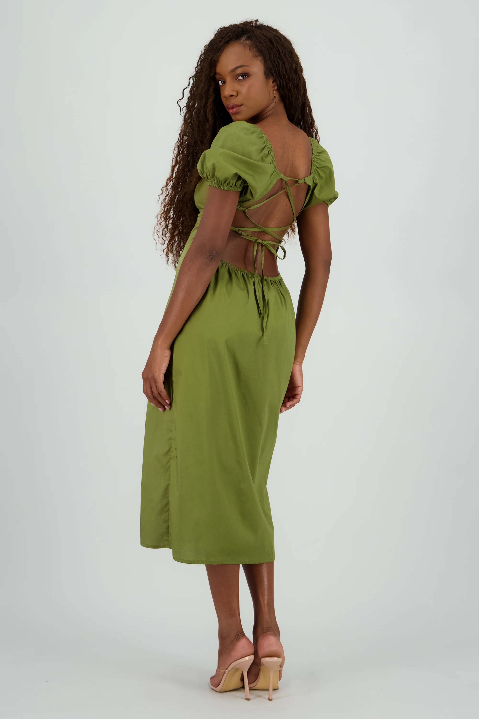 Vestido manga abullonada