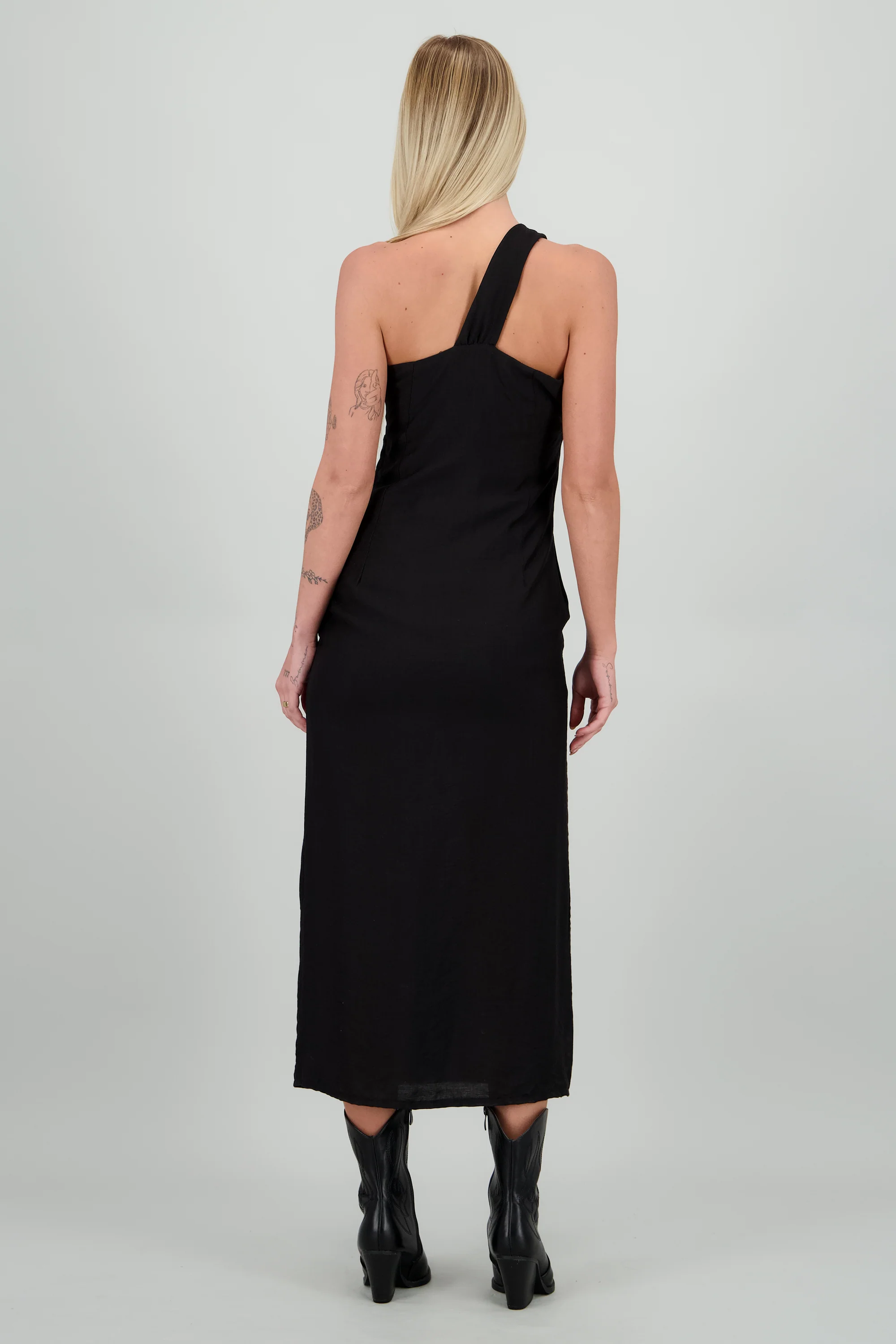Vestido maxi asimetrico detalle nudo escote - Image 4