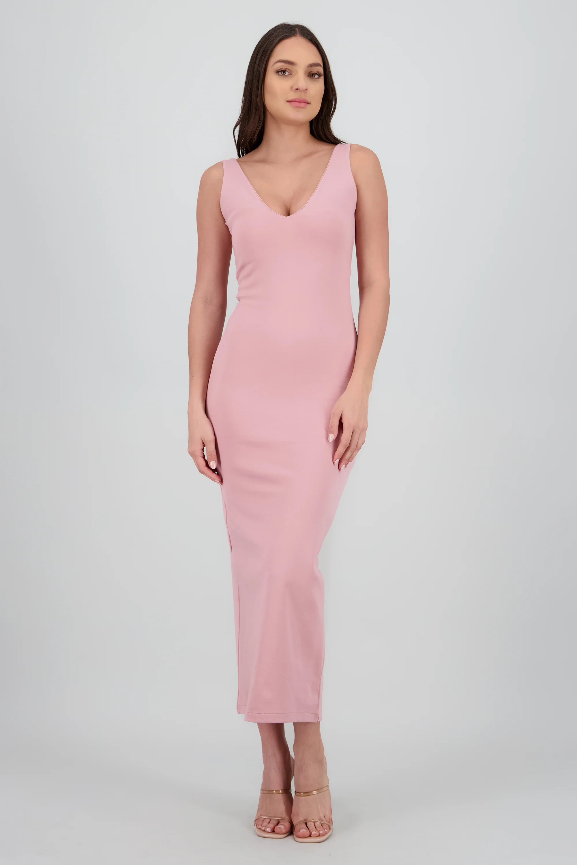 Vestido maxi bodycon con escote V