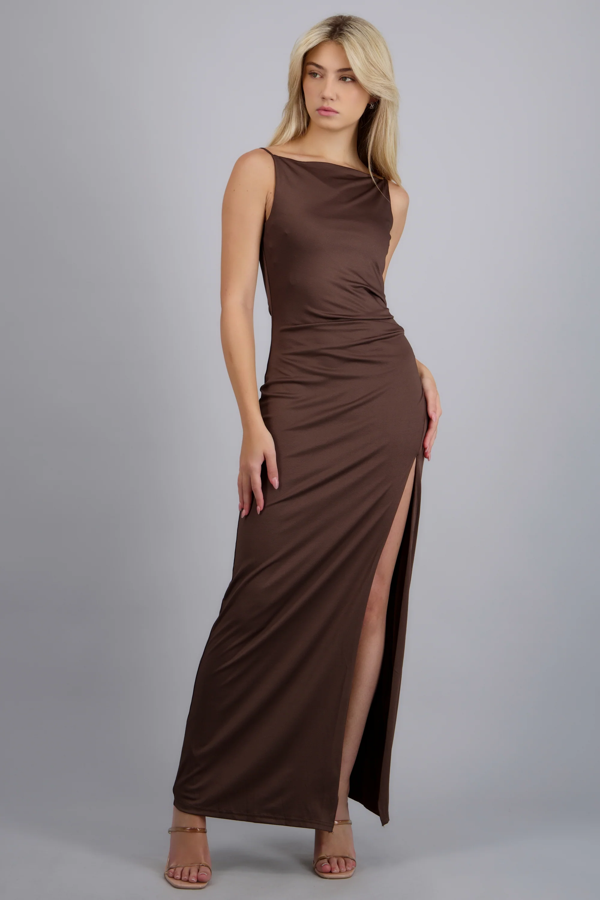 Vestido maxi bodycon liso