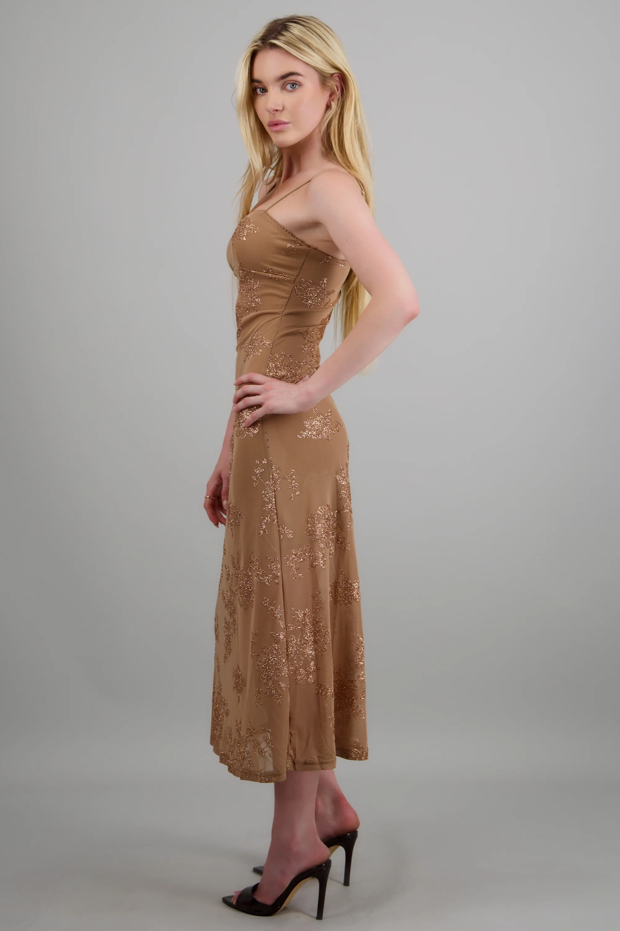 Vestido maxi brillos estampado - Image 2