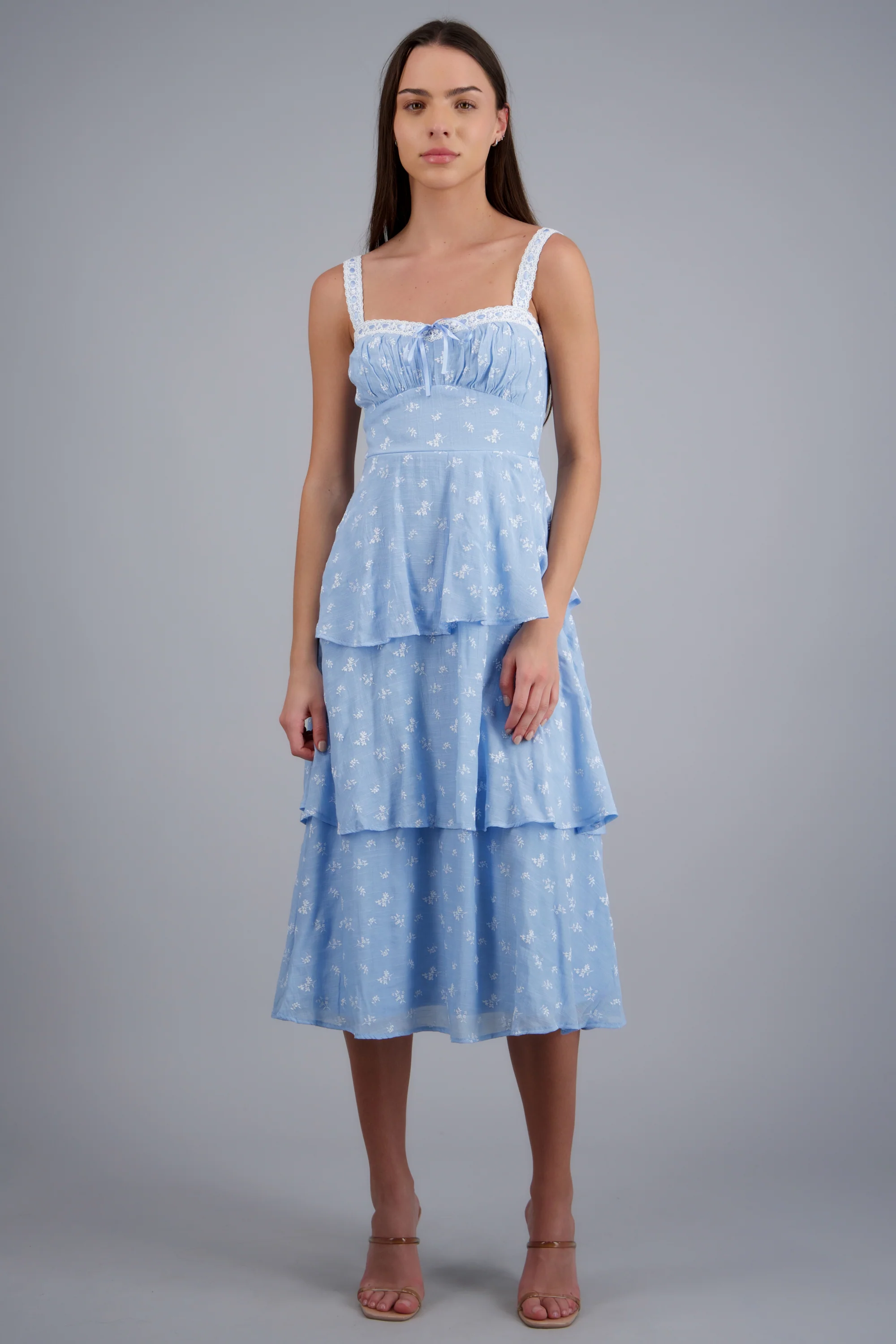 Vestido maxi capas estampado flores - Image 2