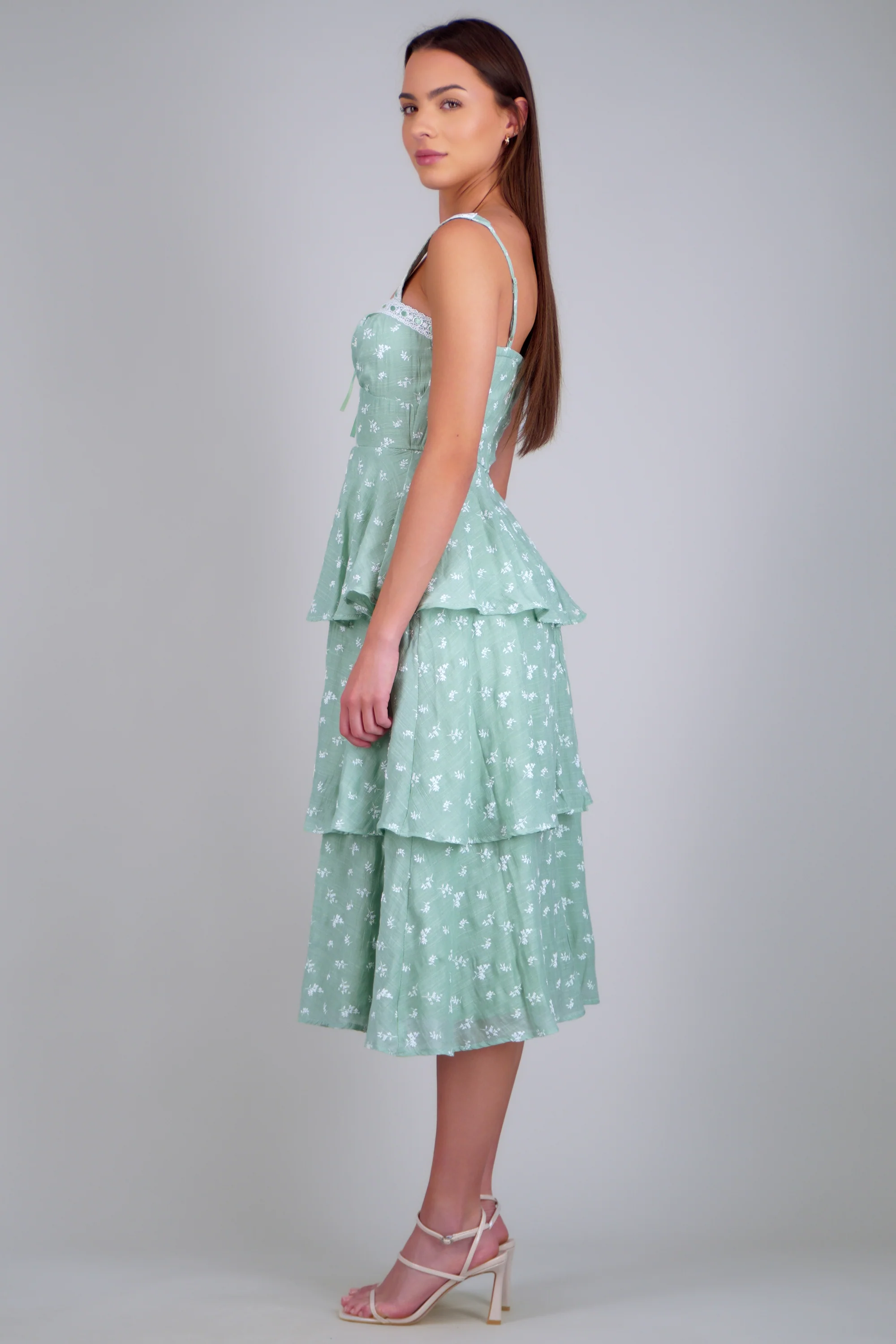 Vestido maxi capas estampado flores - Image 3
