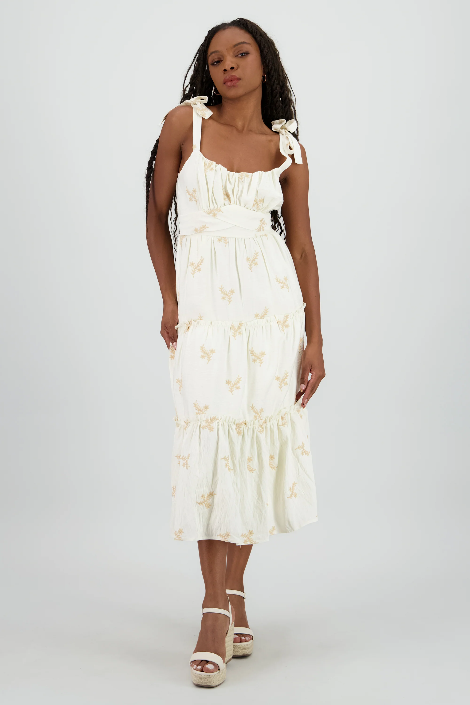 Vestido maxi con bordado de flores - Image 2