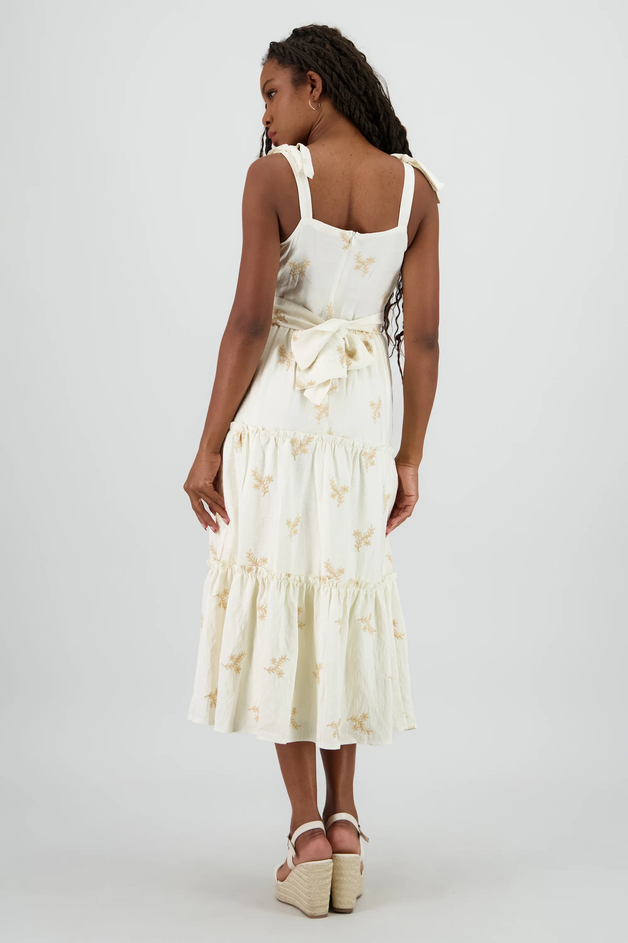 Vestido maxi con bordado de flores - Image 4