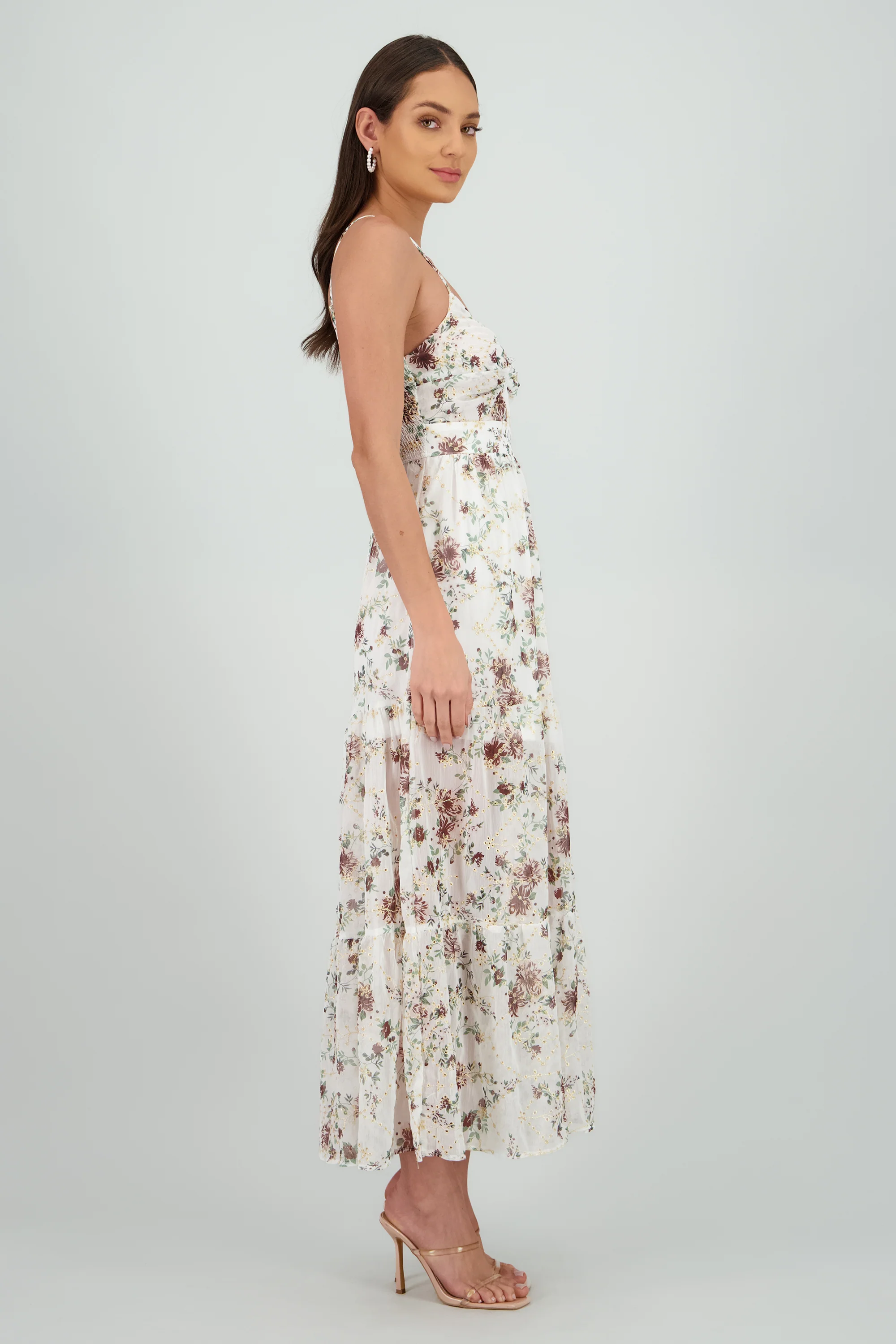 Vestido maxi con bordado y cut out - Image 3