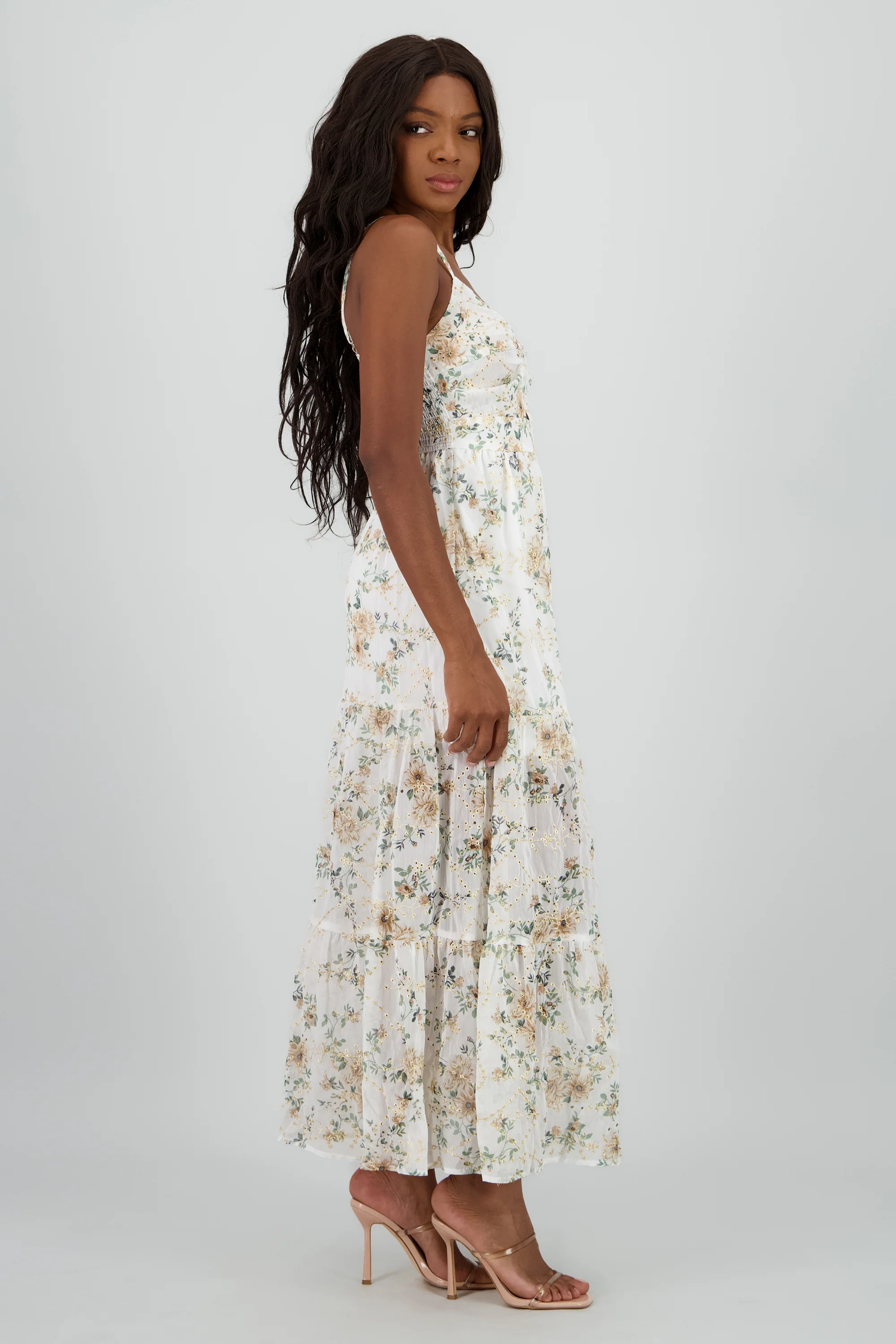 Vestido maxi con bordado y cut out - Image 3