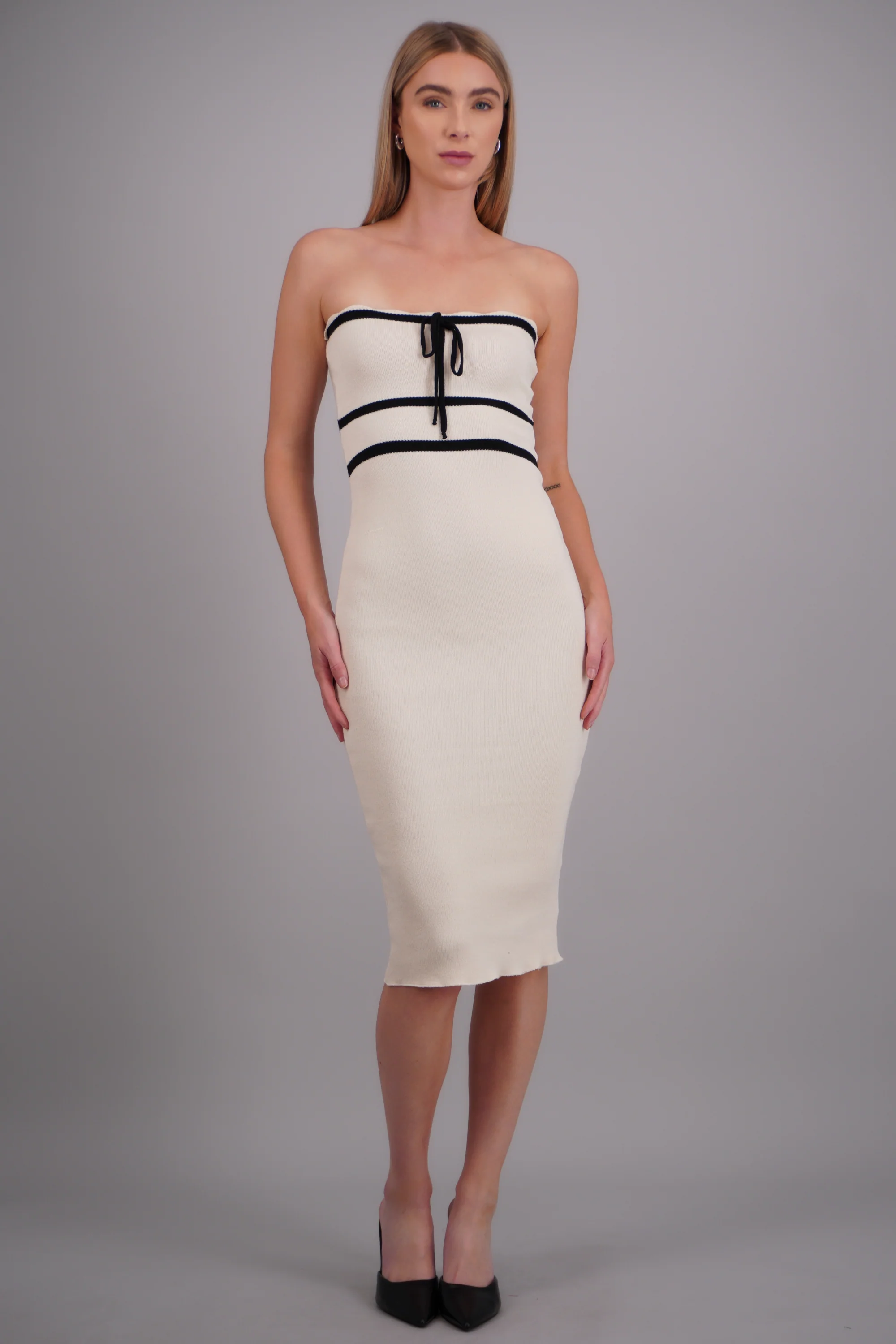 Vestido maxi contraste cintura - Image 3