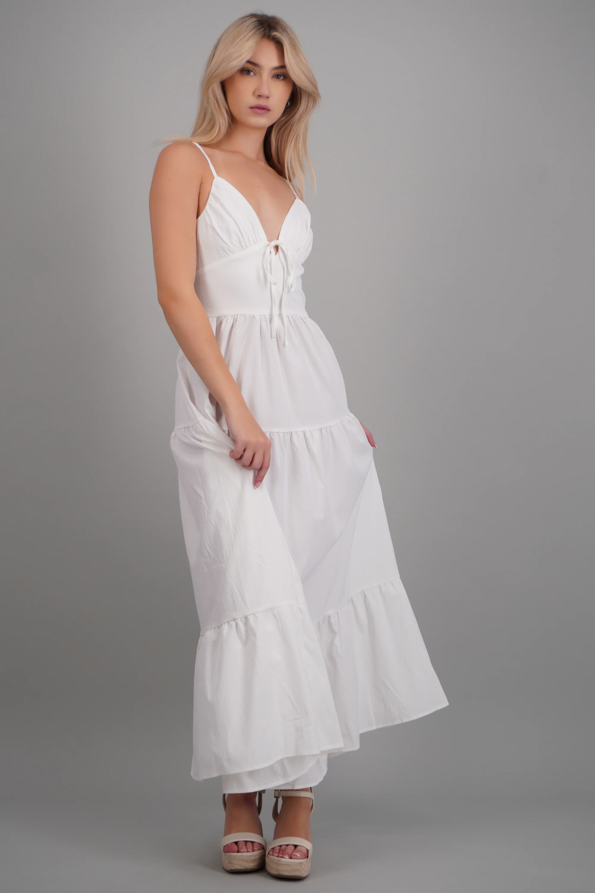 Vestido maxi cortes tirantes - Image 3