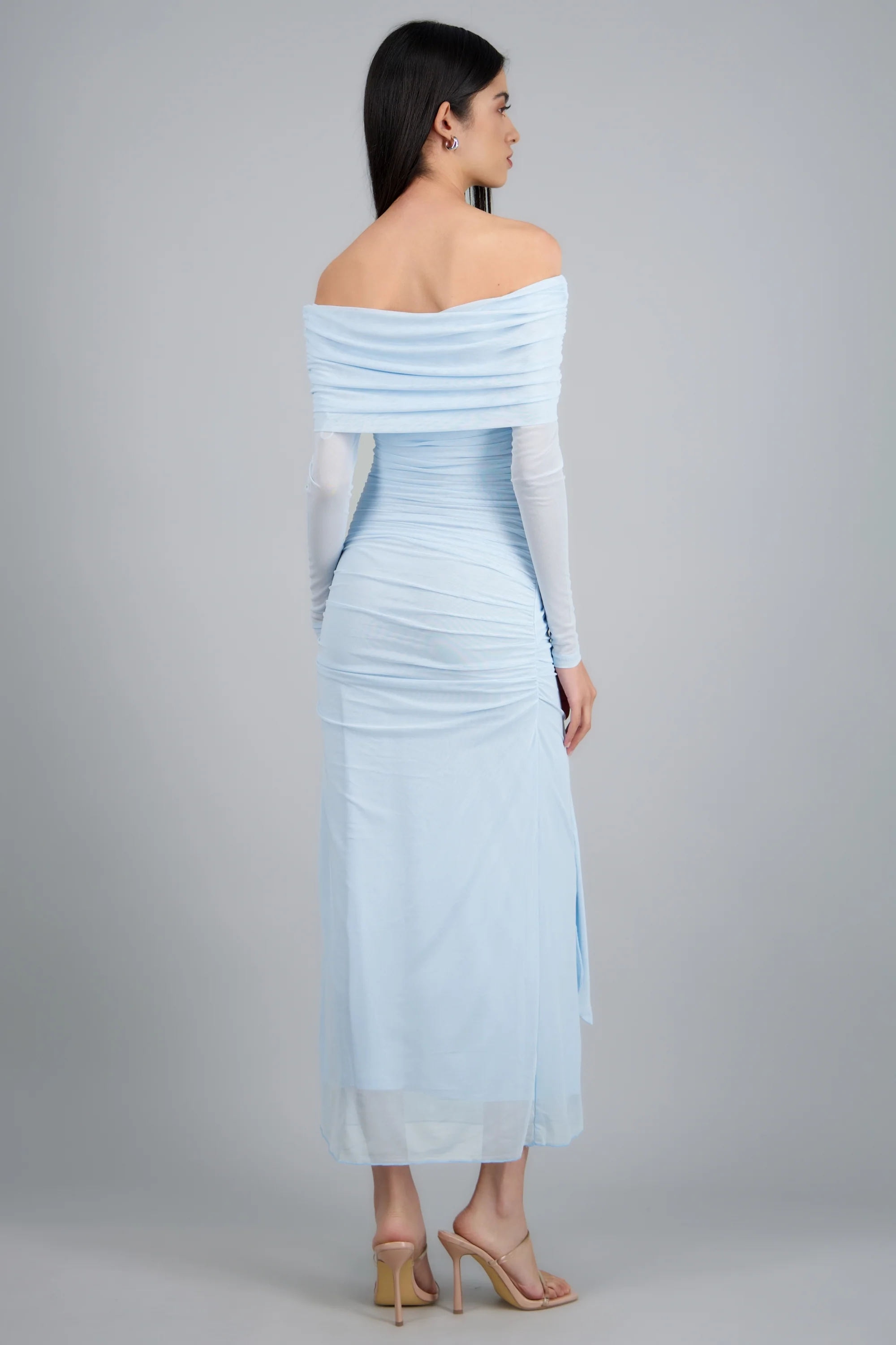 Vestido maxi de mesh con nudo - Image 4