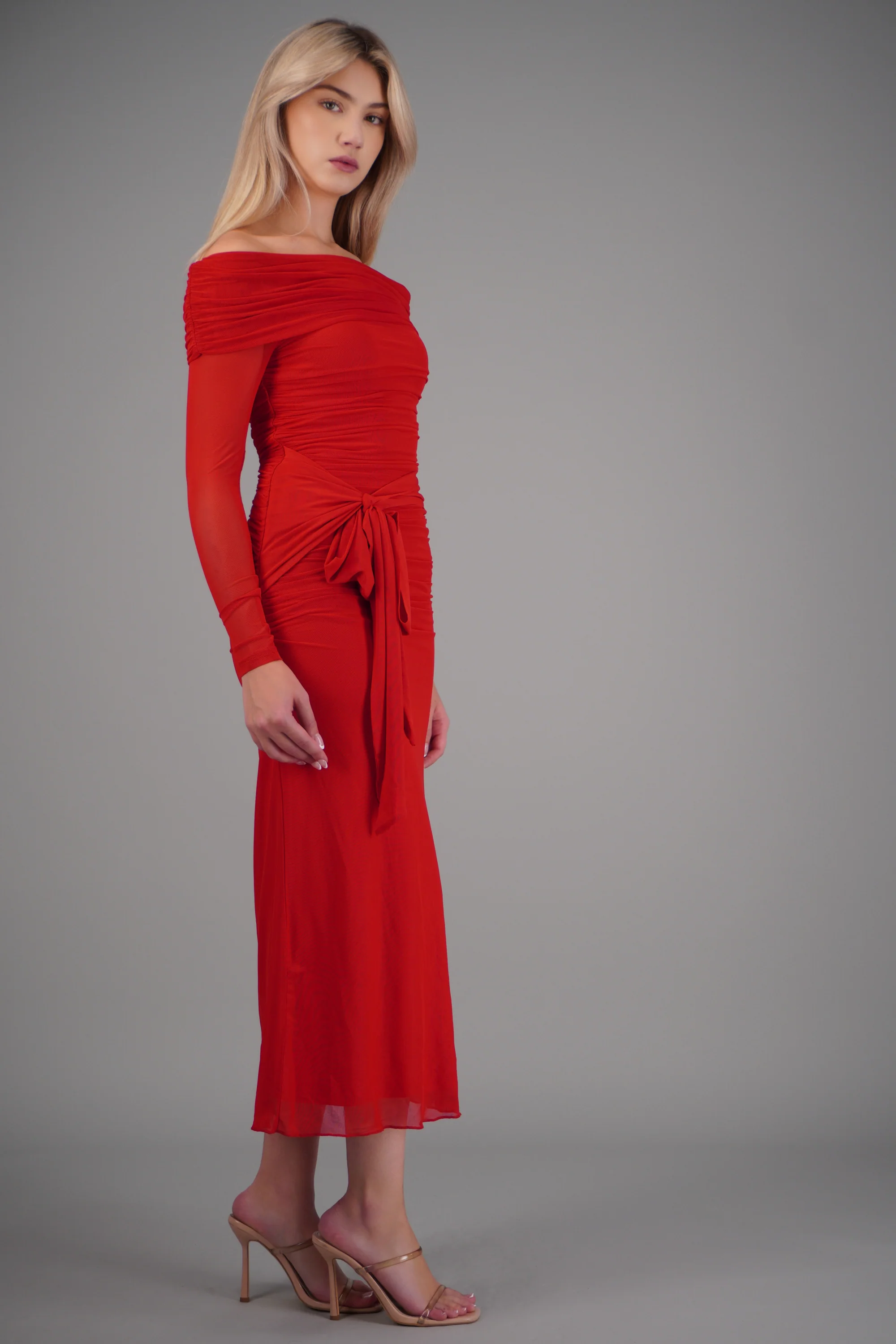 Vestido maxi de mesh con nudo - Image 2