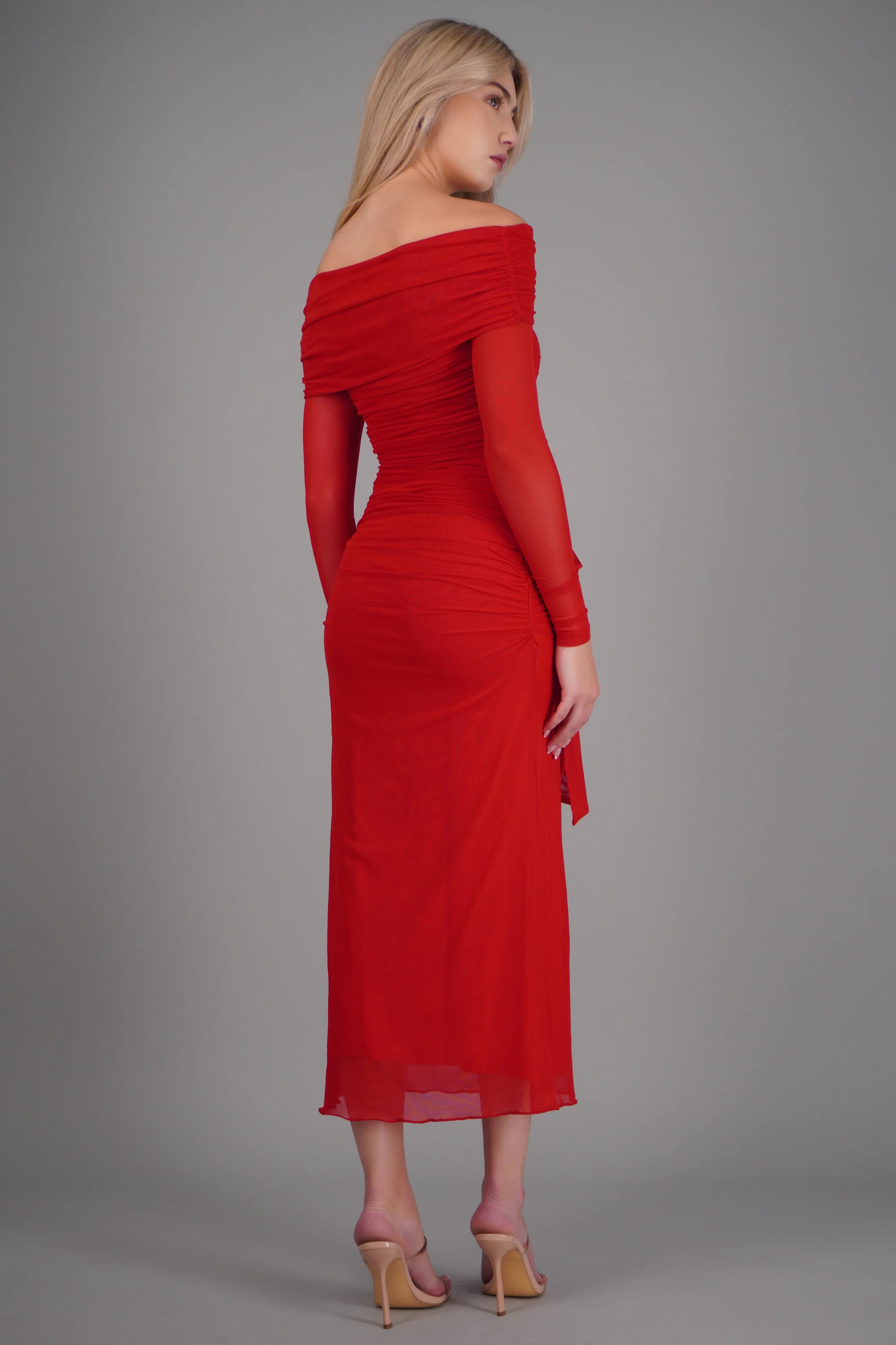 Vestido maxi de mesh con nudo - Image 4