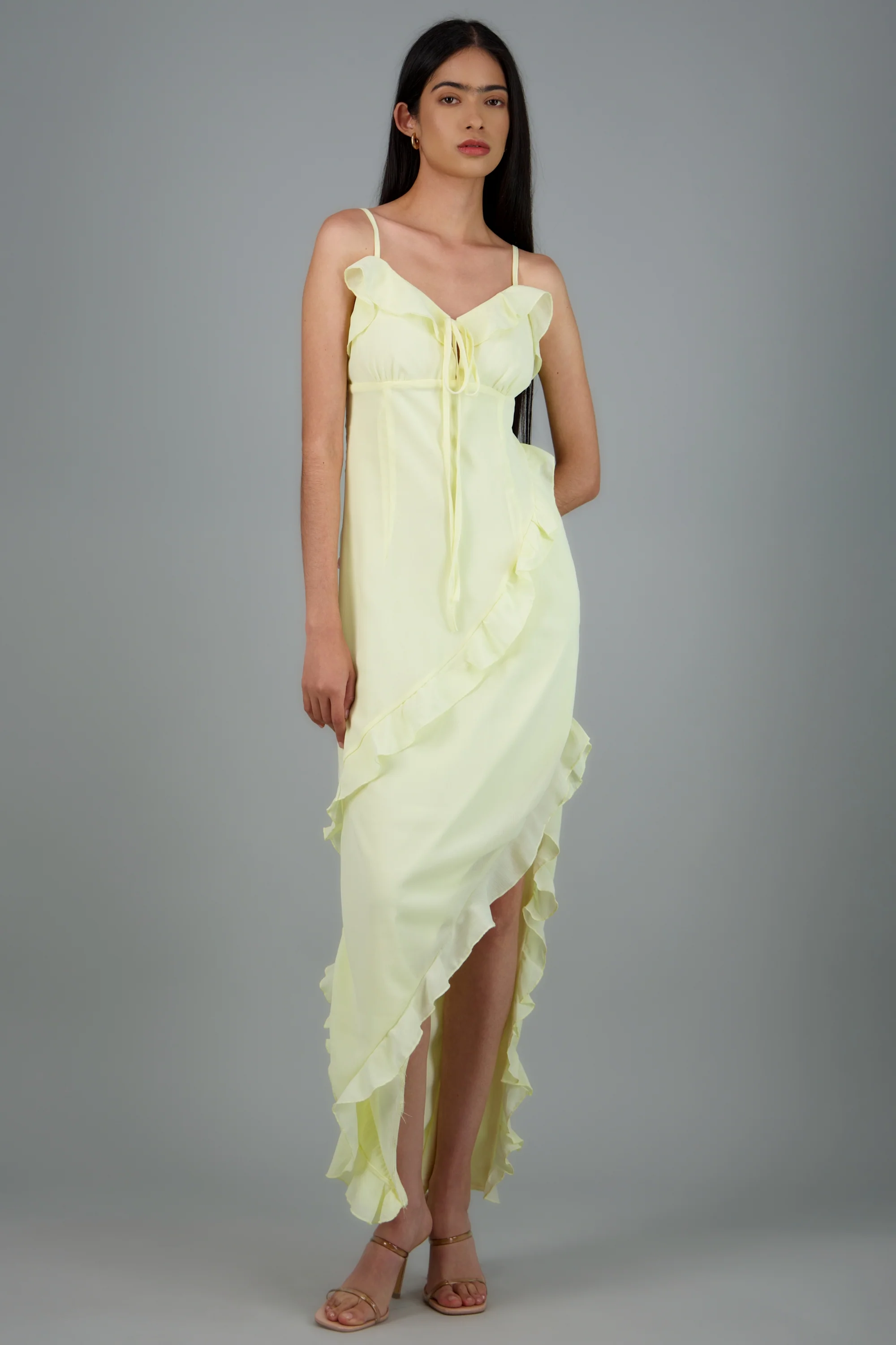 Vestido maxi de tirantes con olanes boho - Image 3