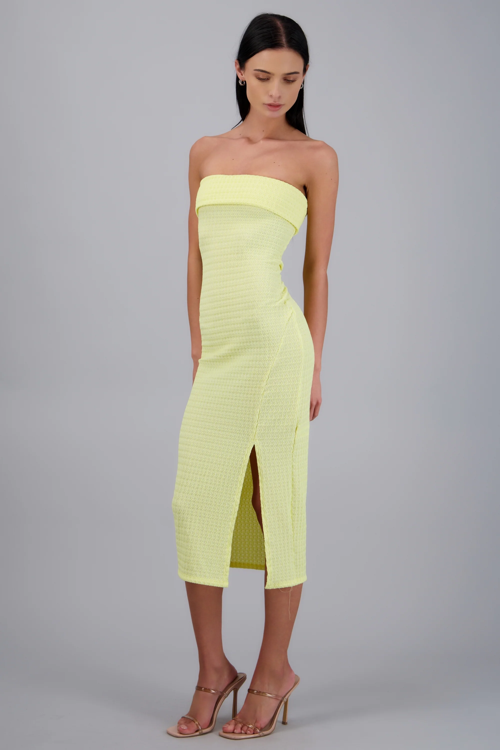 VESTIDO MAXI DET DOBLEZ ABERTURA TEXTURA - Image 3