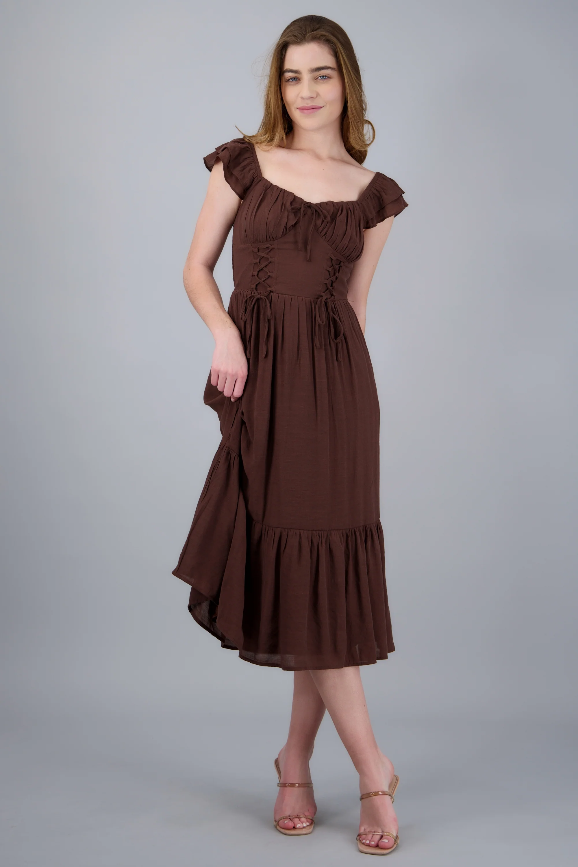 Vestido maxi detalle lace up