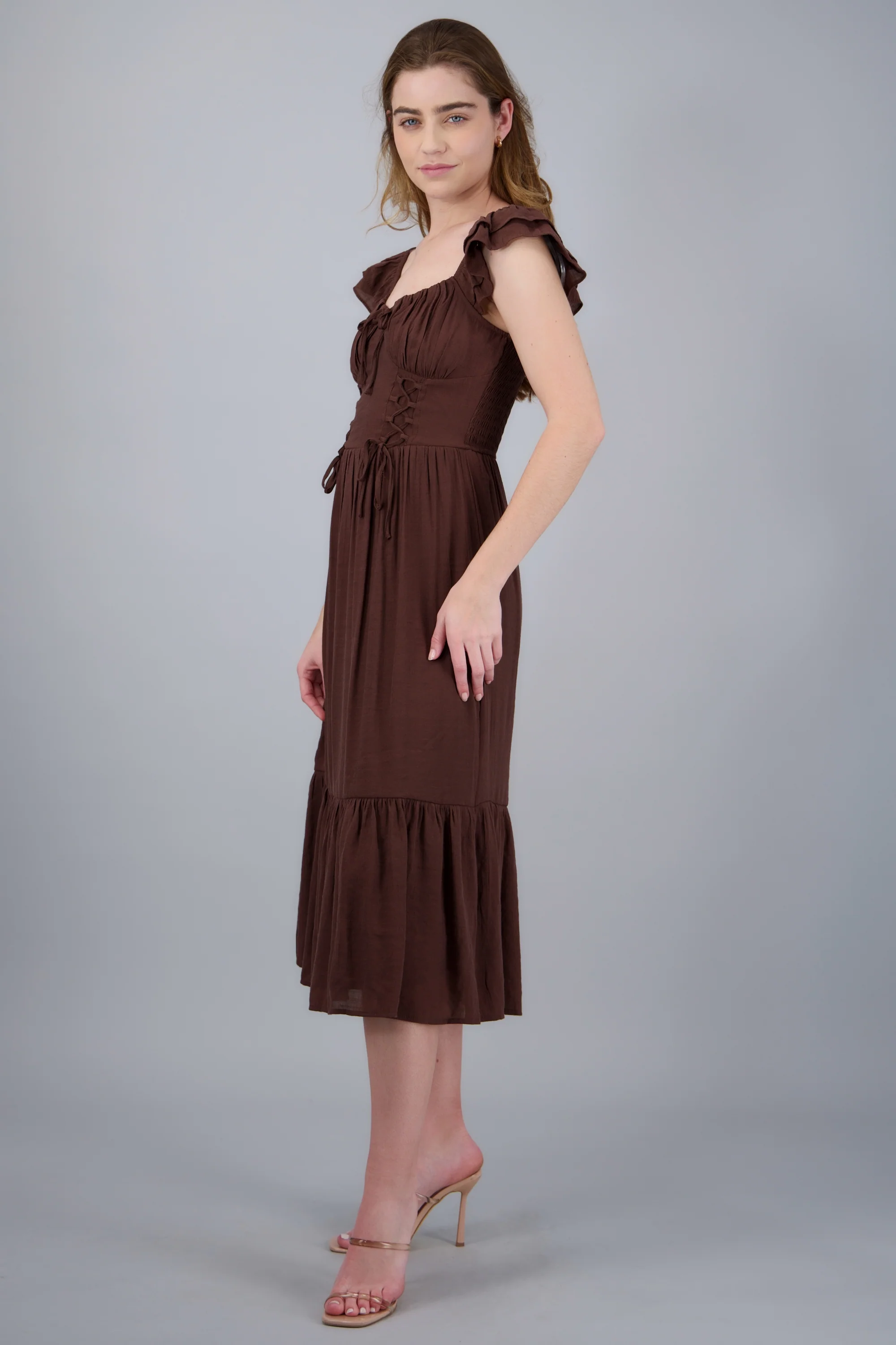 Vestido maxi detalle lace up - Image 3