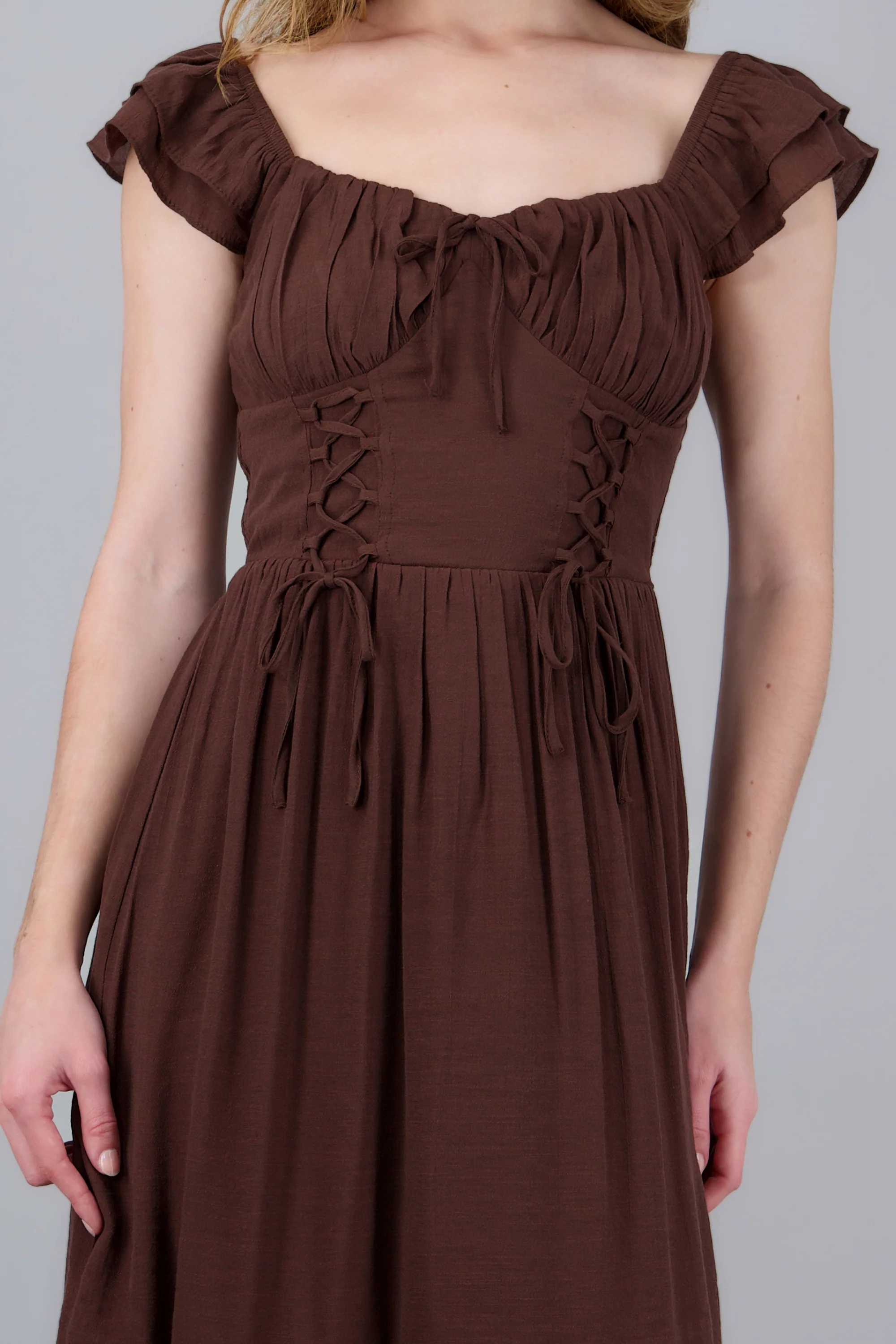 Vestido maxi detalle lace up - Image 5