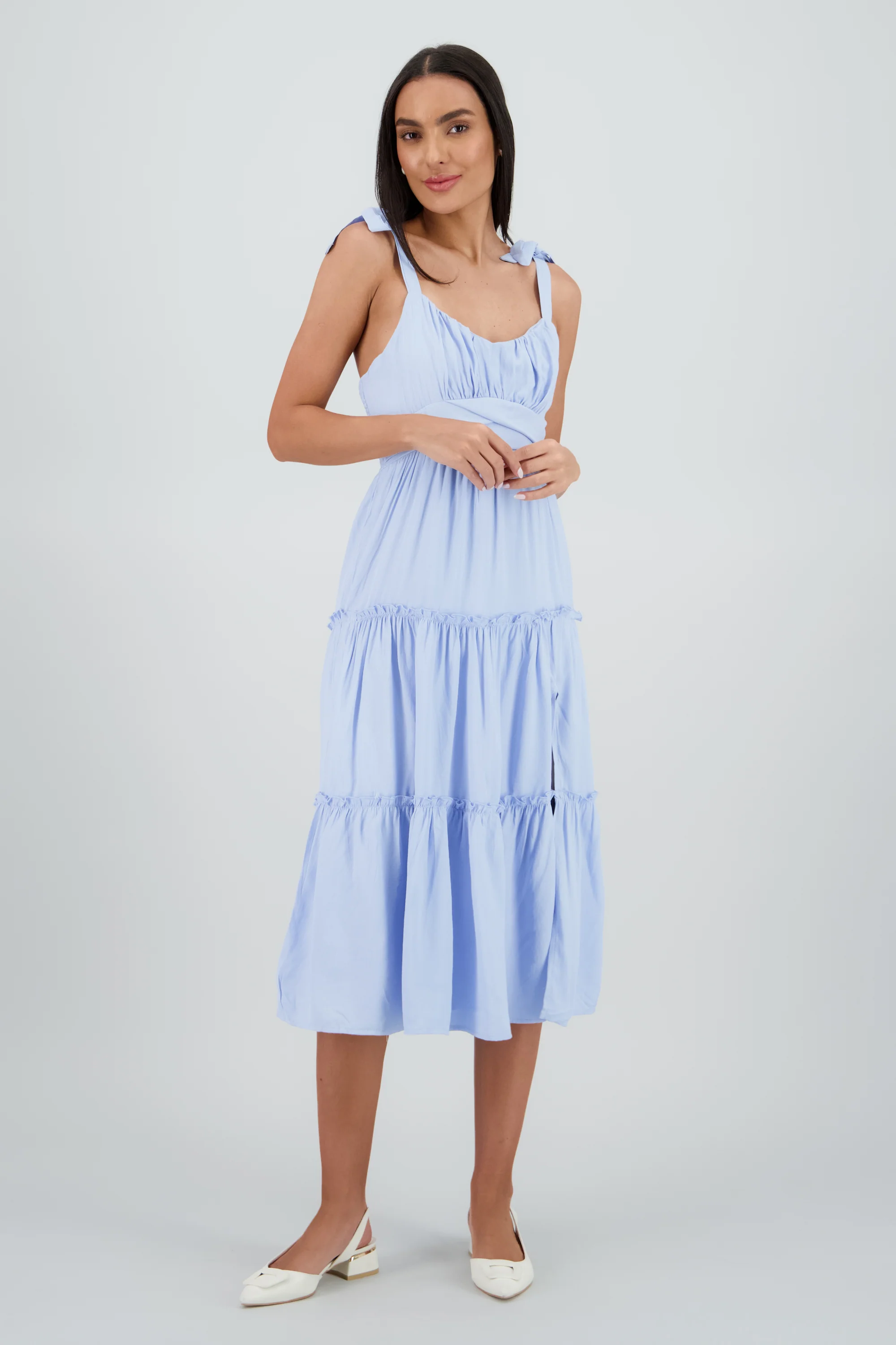 Vestido maxi detalle tirantes amarres - Image 2